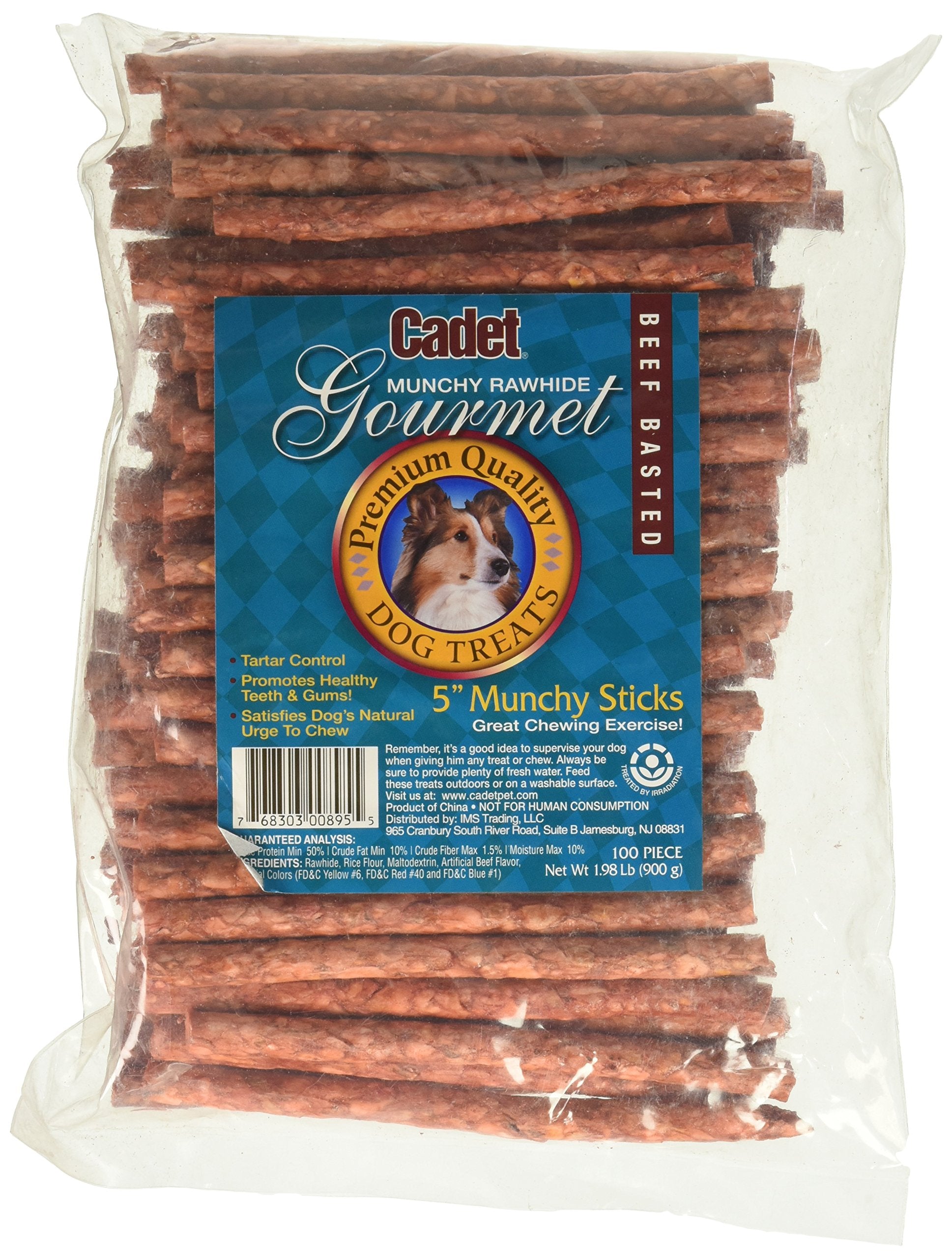 Rawhide Munchy Sticks Beef, 5 100 Pack Item #895(31.67oz. 900g)