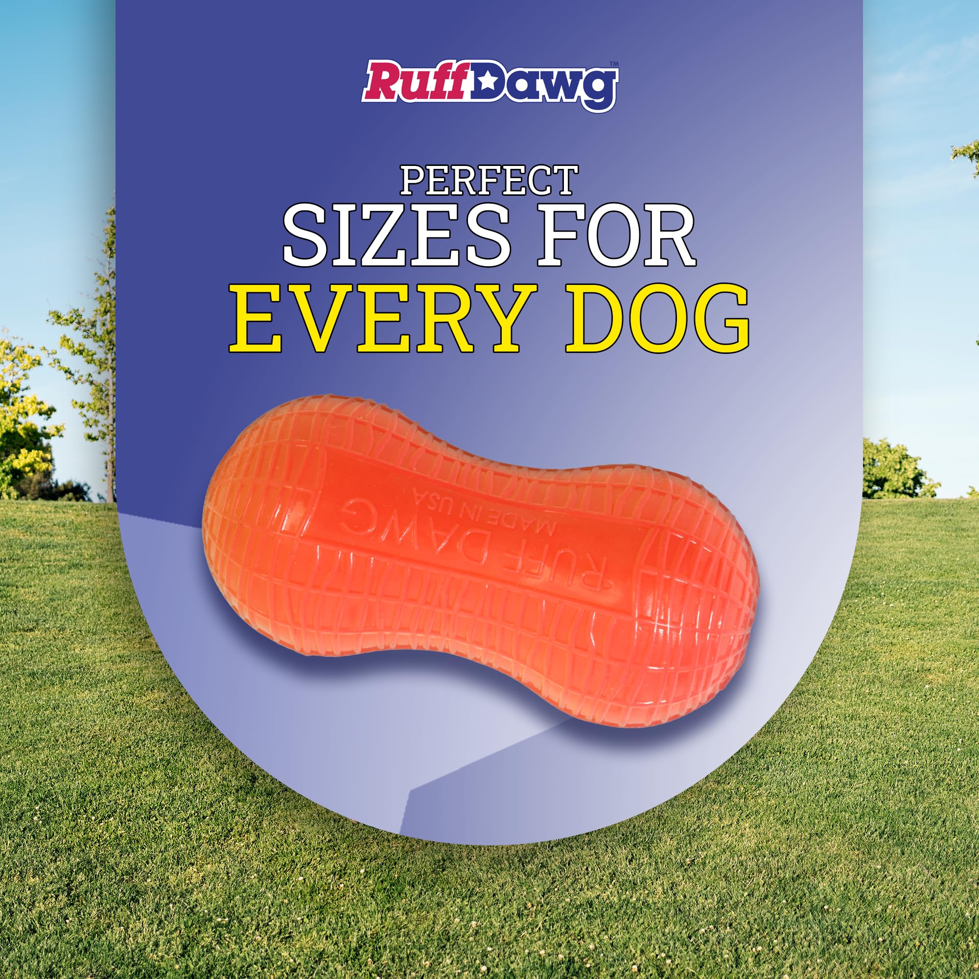Ruff Dawg Wee-Nut Crunch Rubber Dog Toy Assorted Neon Colors