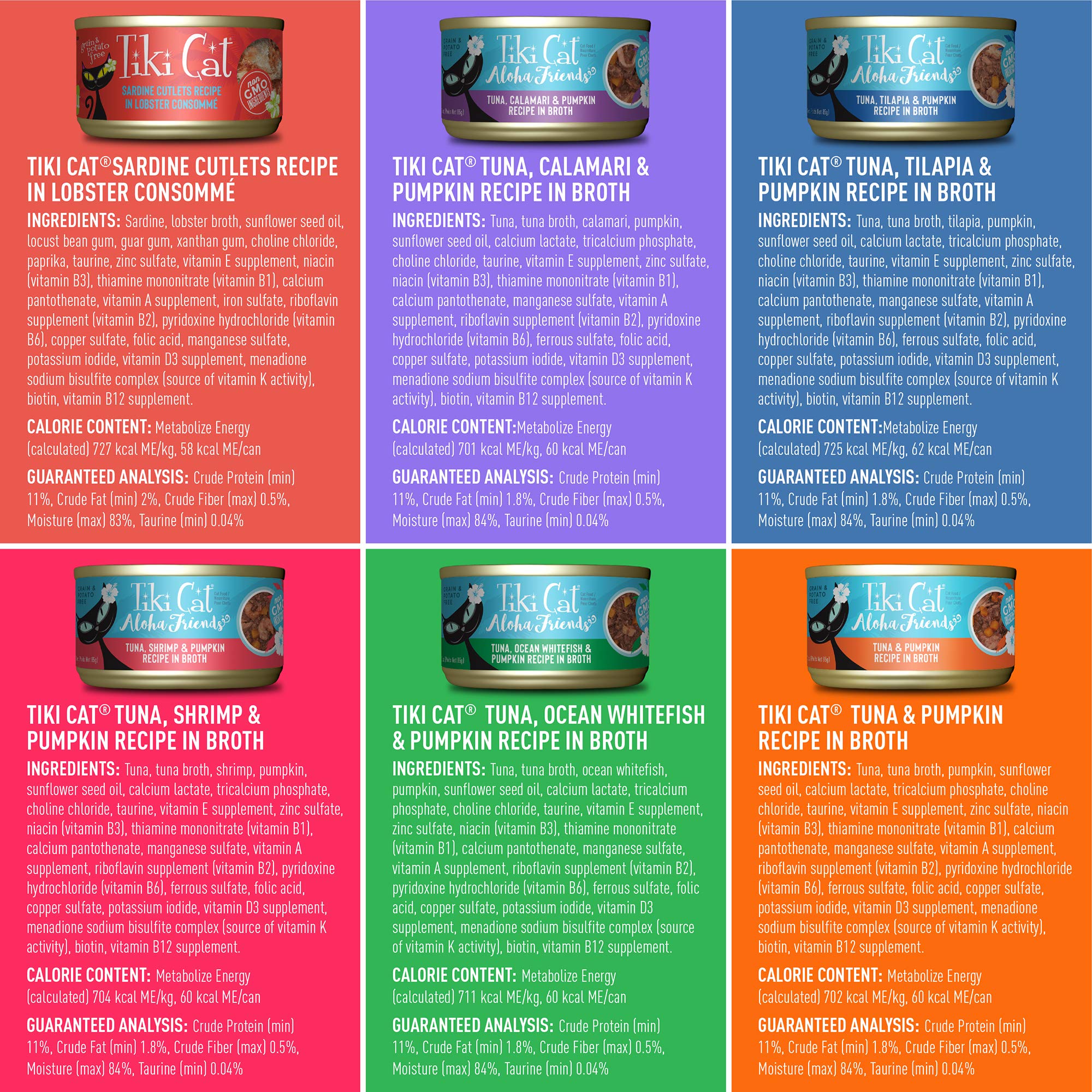Tiki Cat Seafood Selects, Ultimate Variety Pack, 36 High Protein Servings with Real Flaked Fish, Wet Cat Food Mega Pack, 2.8 and