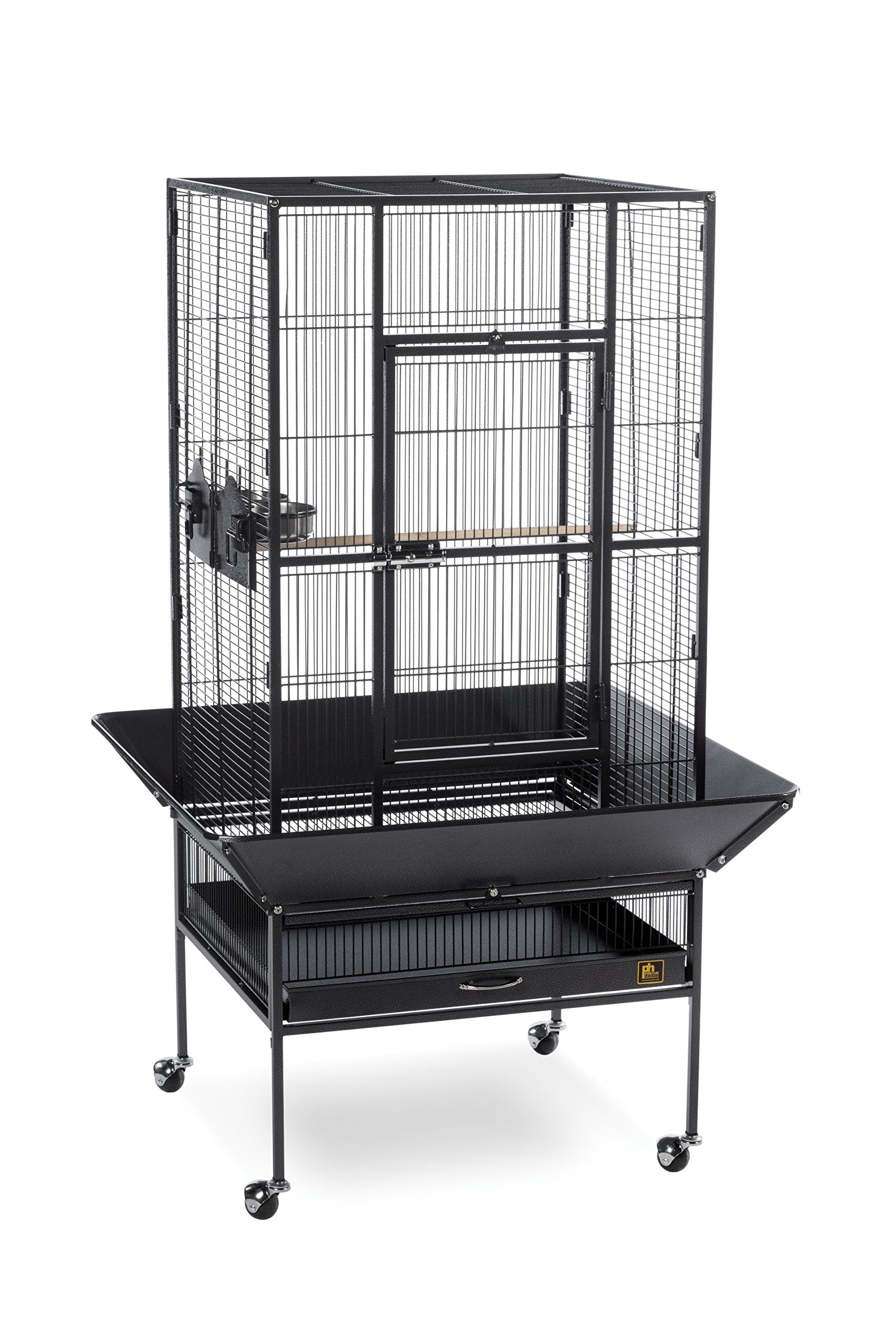 Prevue Pet Products Park Plaza Bird Cage - Large Steel Cage with Rolling Stand, Seed Guards, and Perches, Ideal for Cockatiels a