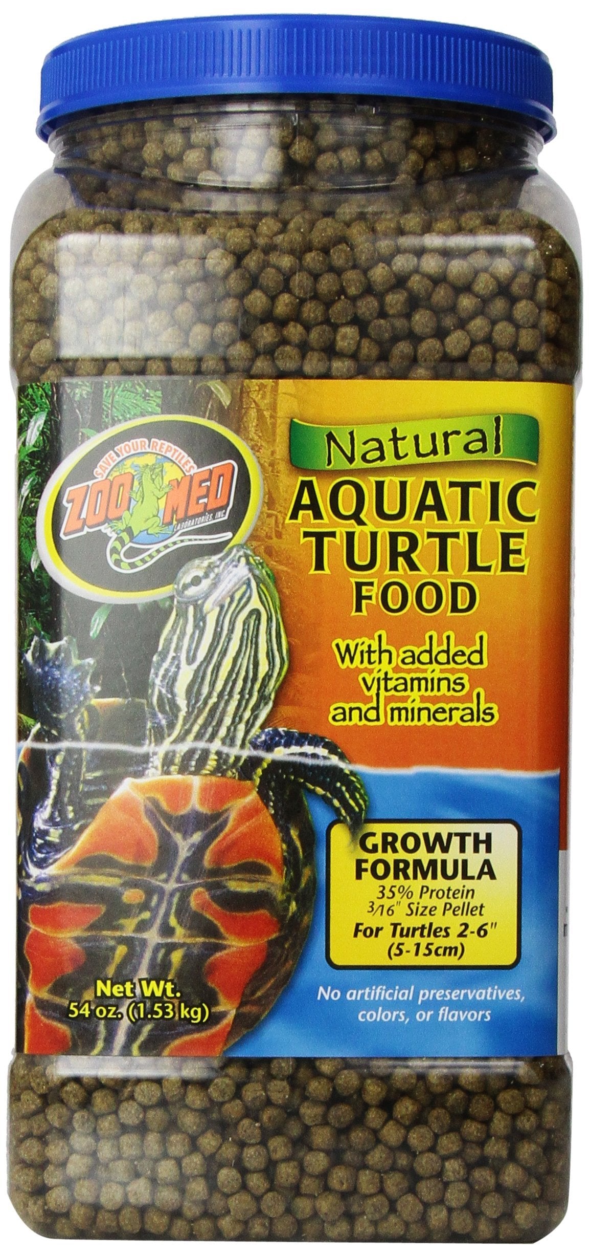 Croci Zoo Med Natural Aquatic Turtle Food, Growth Formula, 54-Ounce, 3.4 Pound, Black(Pack of 1)