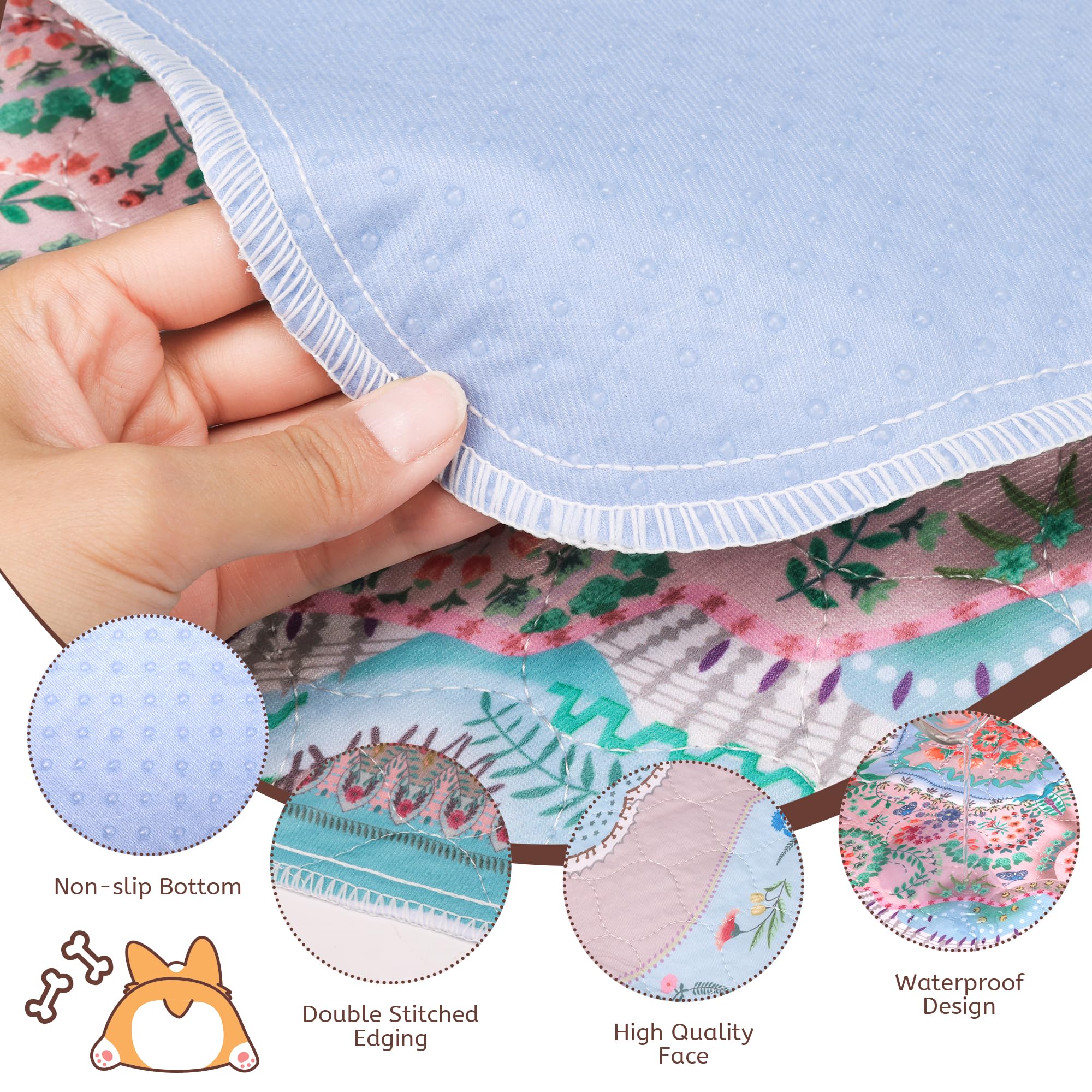 Washable Pee Pads For Dogs, 36''X41'' 2 Pack Reusable Puppy Pads Pet Training Pads, Super Absorbent, 100% Waterproof Dog Pee Pad