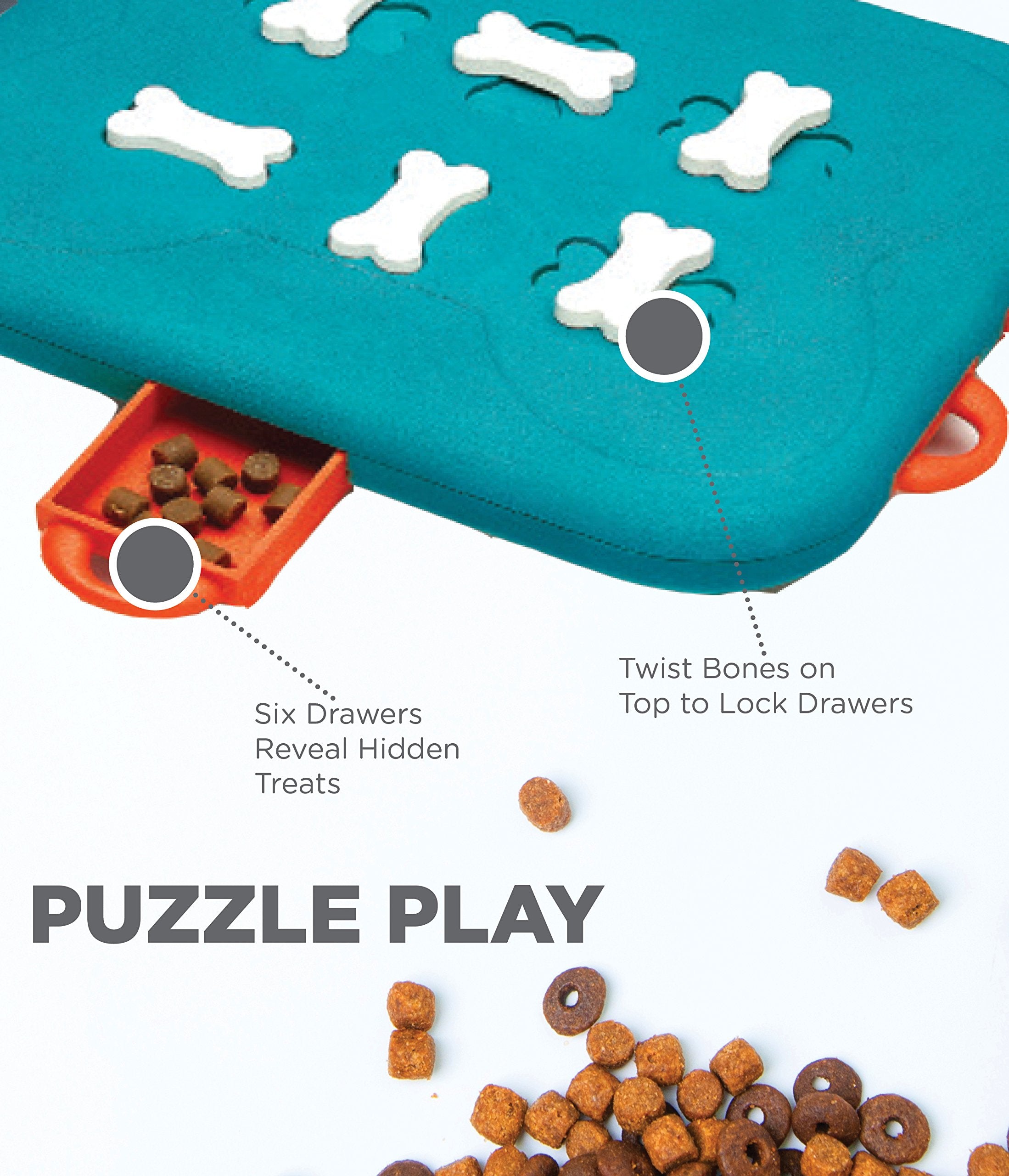 Outward Hound by Nina Ottosson Dog Casino Treat Puzzle Enrichment Toy, Level 3 Advanced, Turquoise