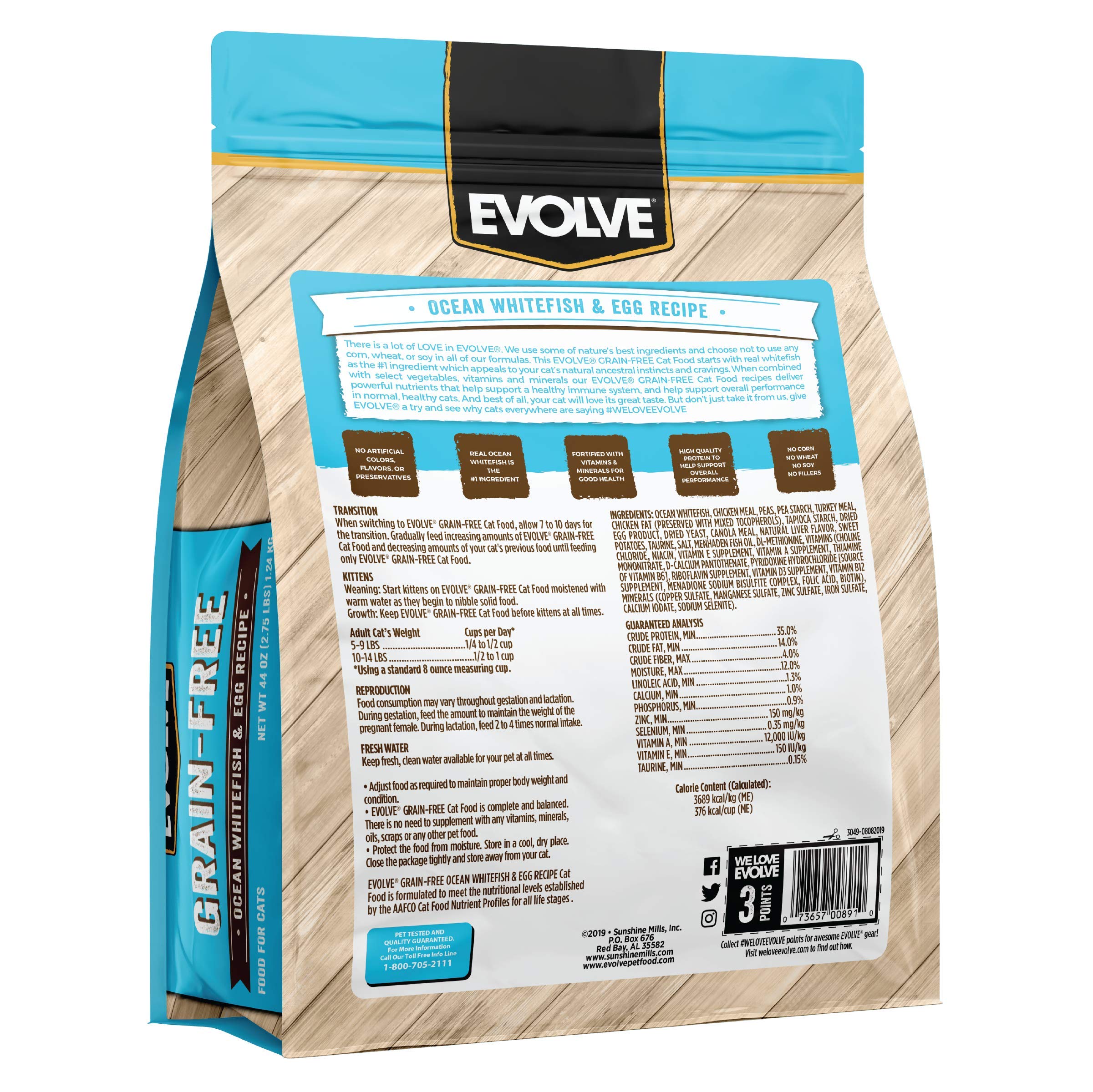 Evolve Grain Free Ocean Whitefish and Egg Cat Food