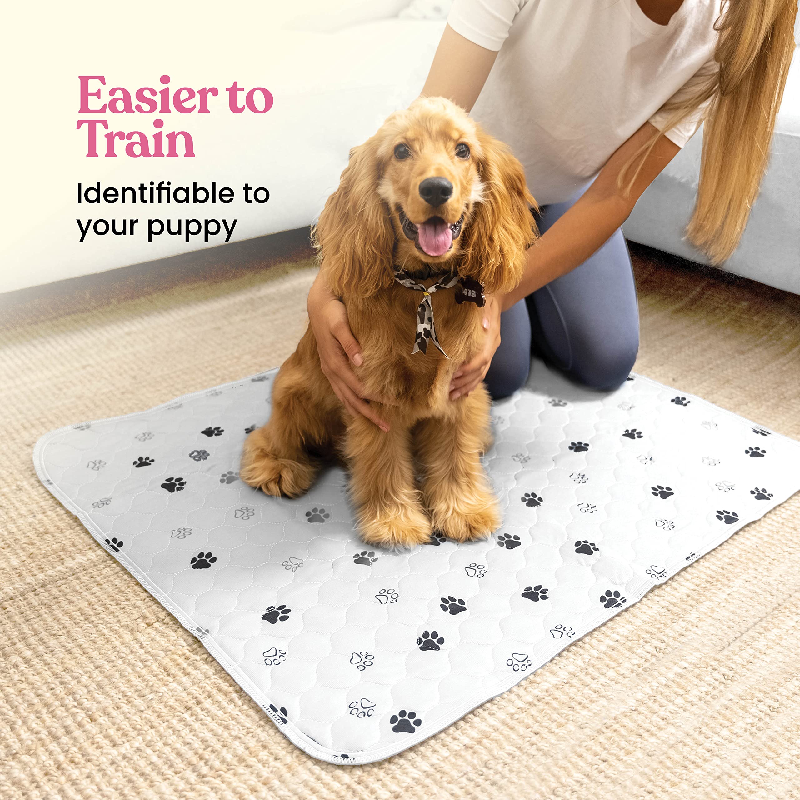 Super Absorbent Washable Pee Pads For Dogs - 2-Pack Superior Reusable Puppy Pads Pet Training Pads -100% Waterproof Dog Pee Pad