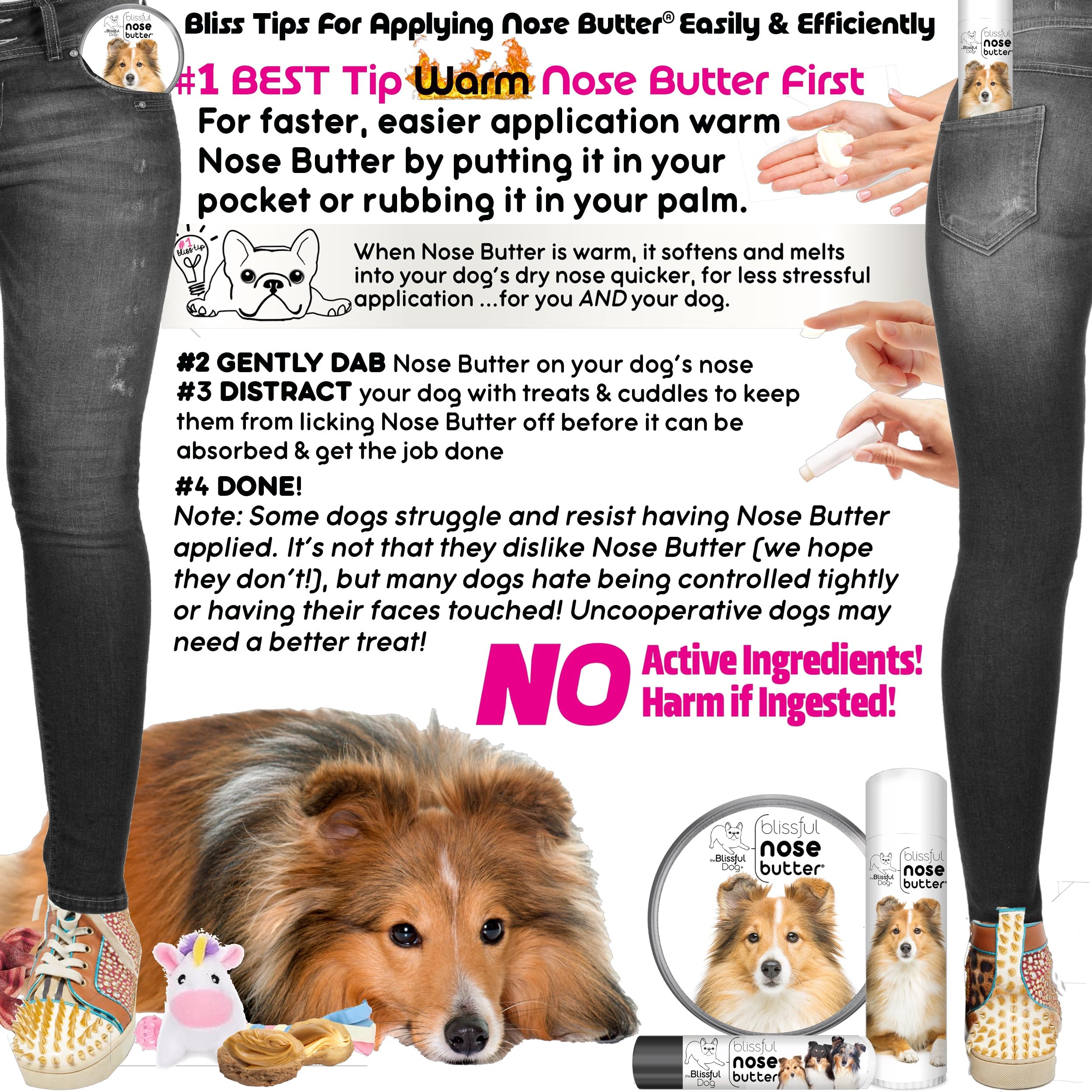 The Blissful Dog Shetland Sheepdog Unscented Nose Butter, 4-Ounce