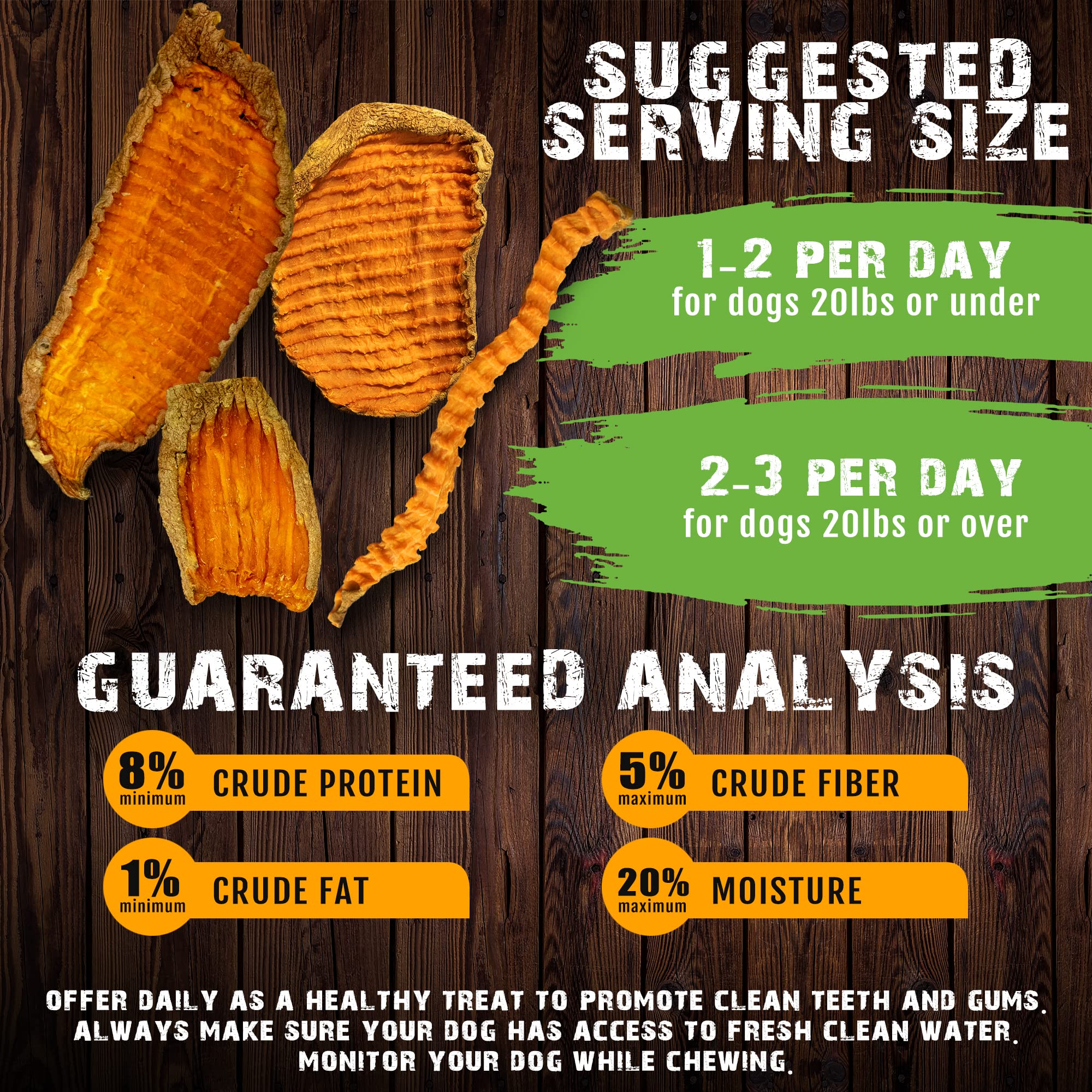 Sams Yams Sweet Potato Dog Treats, Healthy Dog Treats for Small & Medium Dogs, Sweet Potato Dog Treats Made in USA, High Fiber,