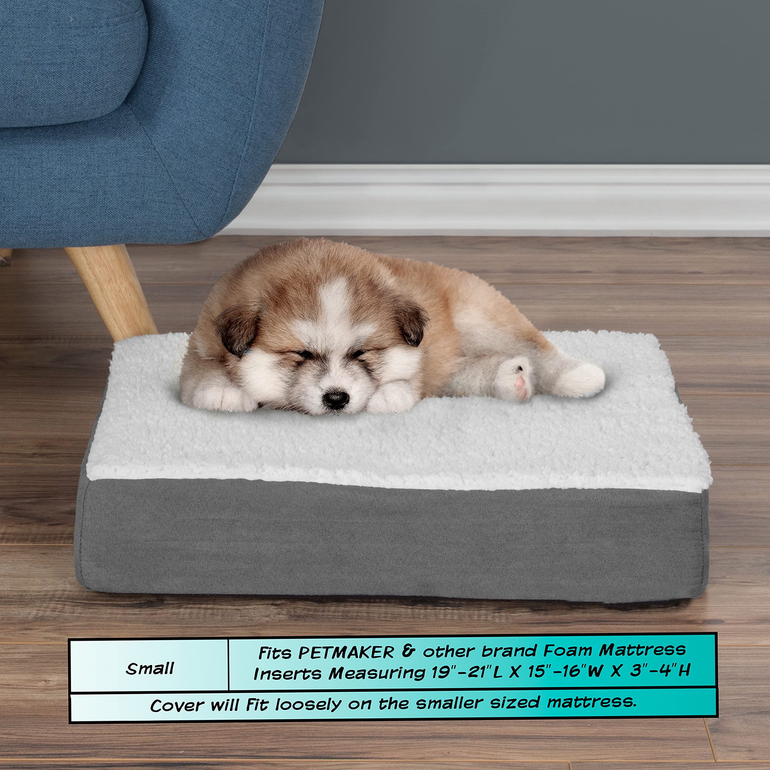 Petmaker Orthopedic Dog Bed - 2-Layer Memory Foam Dog Bed With Machine Washable Sherpa Top Cover - 36X27 Dog Bed For Large Dogs