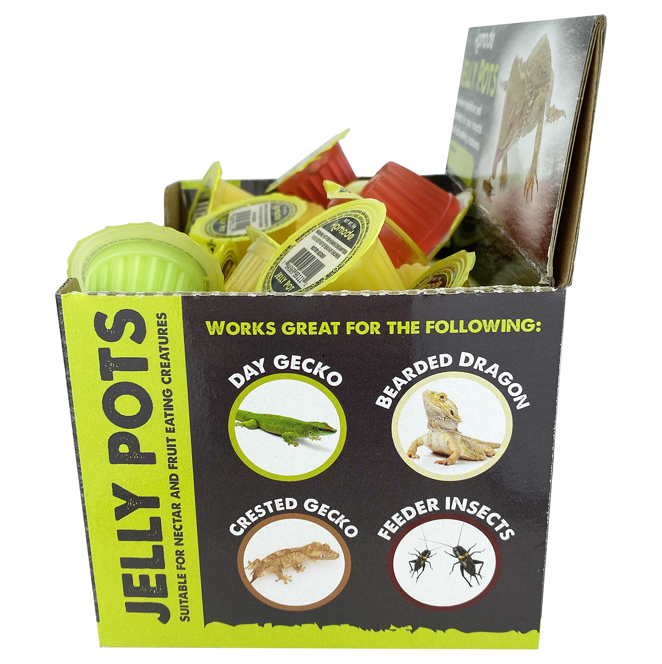 Komodo Jelly Pots Mixed Fruit Flavor Insect Food | Individually Portioned | Provides Nutrition & Hydration for Fruit-Eating Rept
