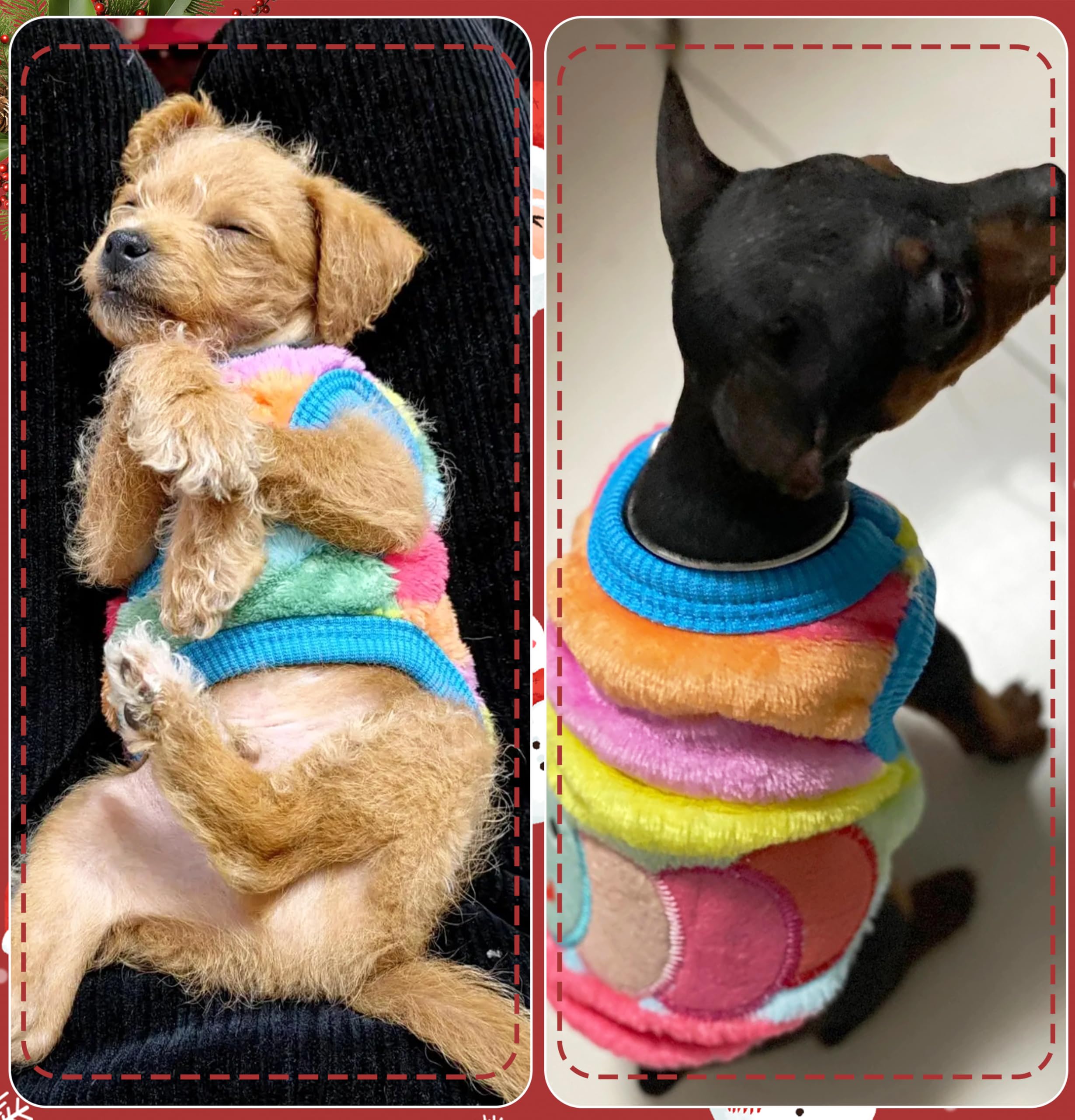 2 Pieces Xxs Chihuahua Sweater Cute Small Dog Sweater Fleece Puppy Sweater Winter Extra Small Dog Sweater Pet Dachshund Sweater