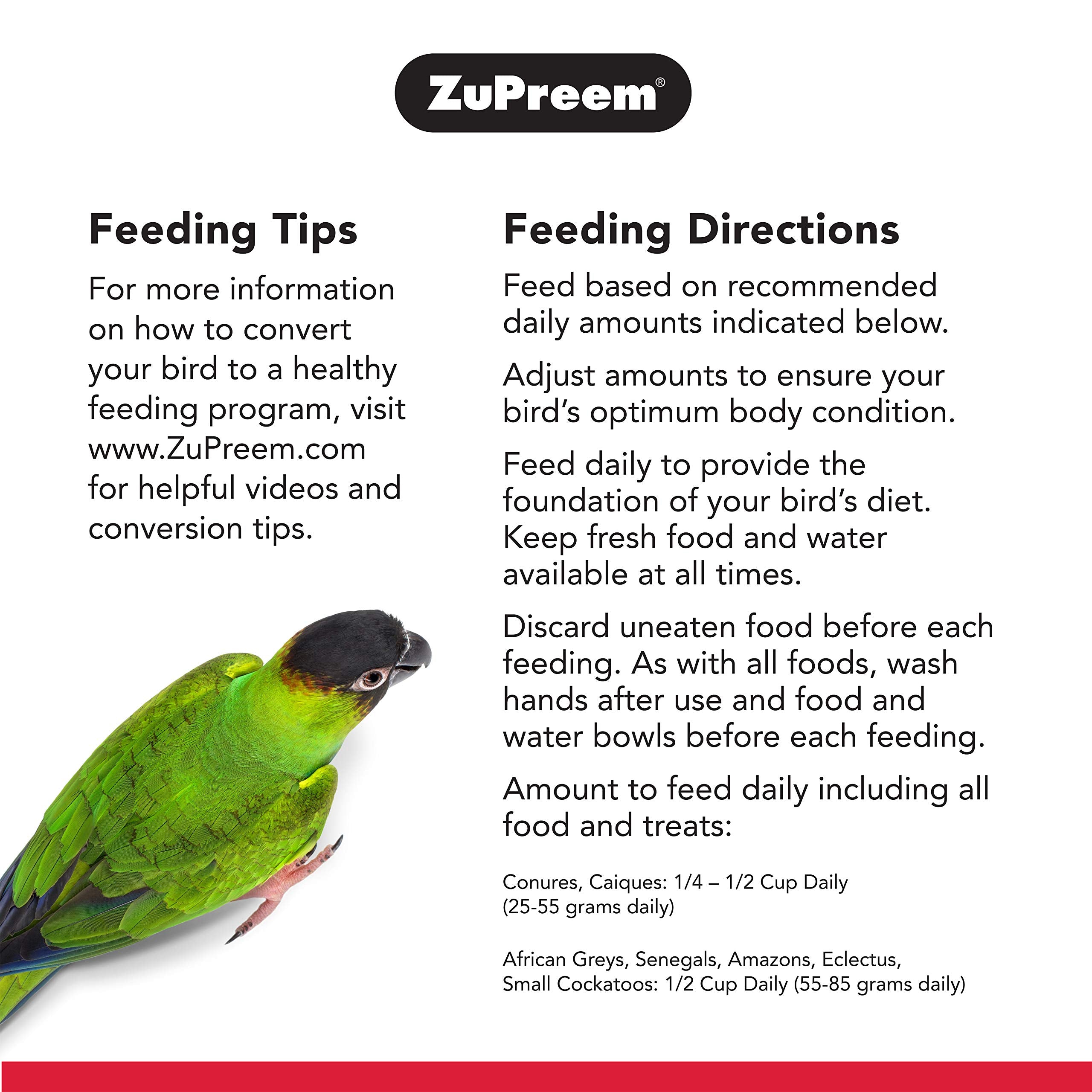 ZuPreem PastaBlend Smart Pellets Bird Food for Parrots and Conures, 3 lb Bag - Made in The USA, Daily Nutrition, Essential Vitam