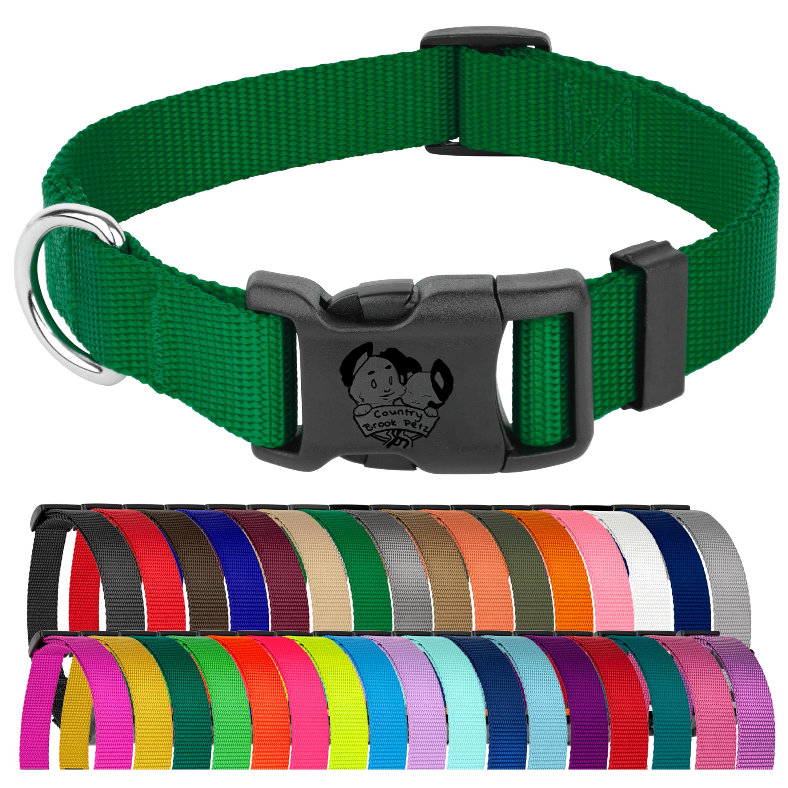 Country Brook Petz - American-Made Dog Collar For Large, Medium, And Small Dogs And Puppies - Deluxe Heavy Duty Nylon In 33 Dazz
