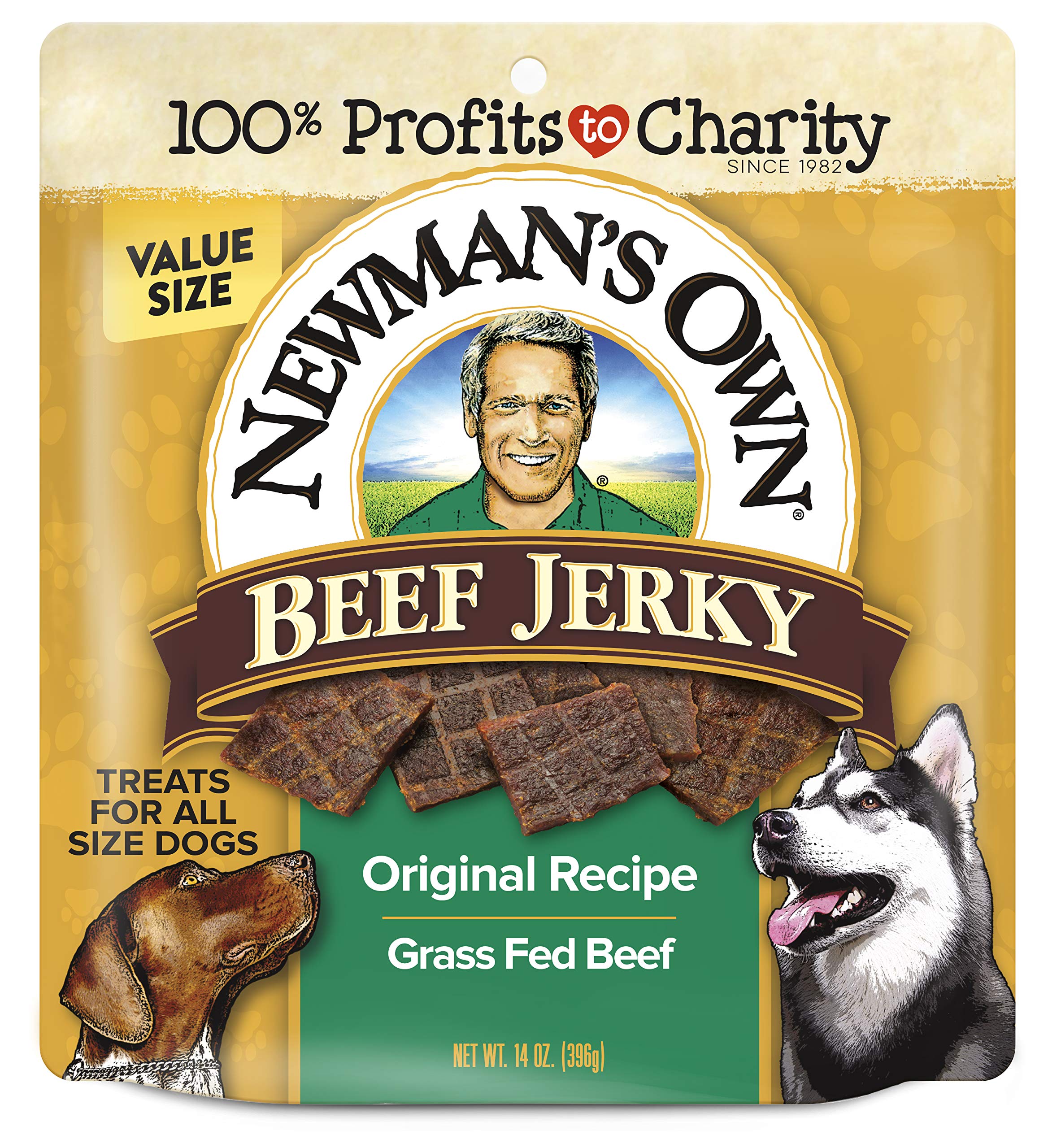 Newmans Own Beef Jerky Treats for Dogs, Original Recipe, 14 oz Bag