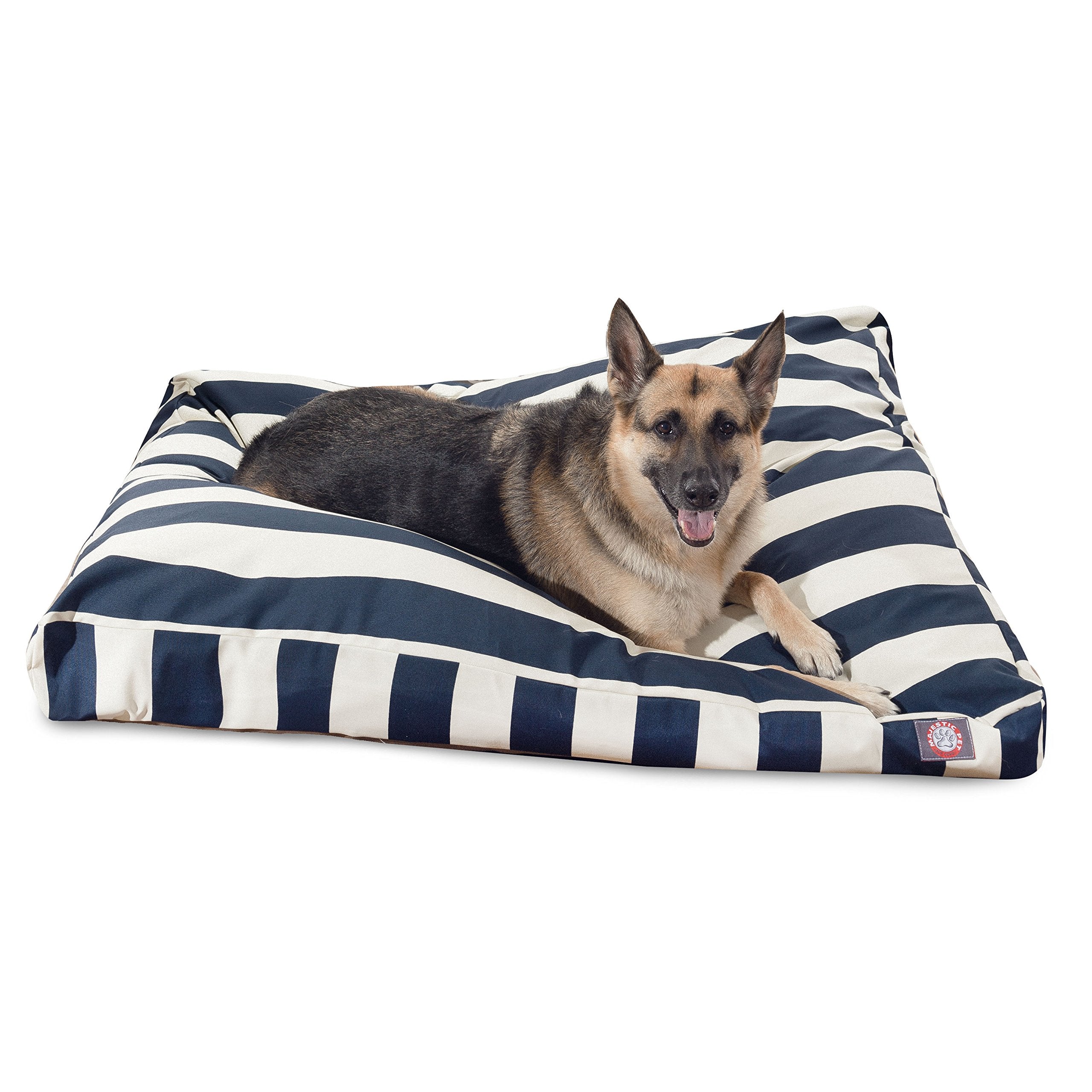 Majestic Pet Stripes Rectangle Large Dog Bed Washable - Non Slip Comfy Pet Bed - Dog Crate Bed with Removable Washable Cover - D