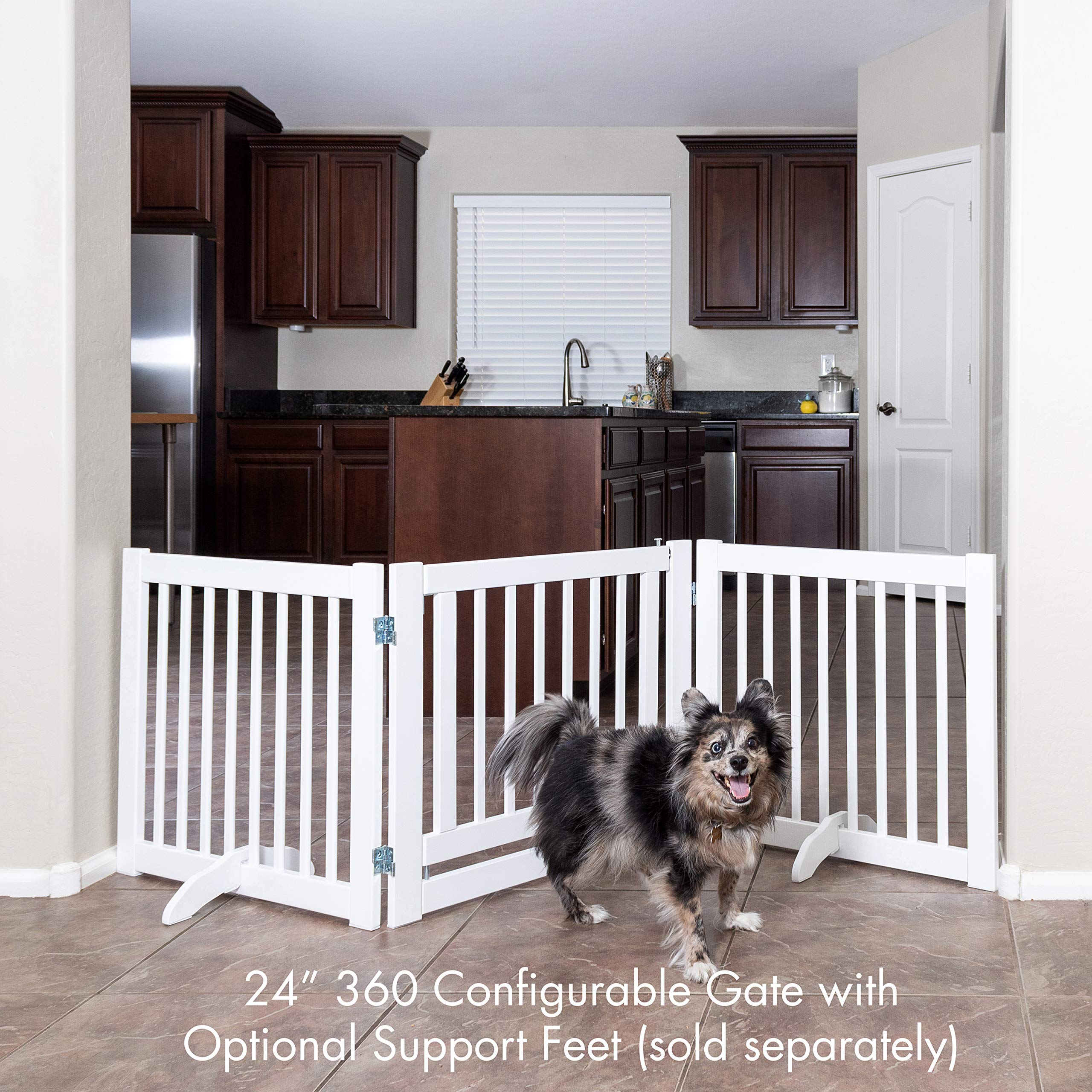 Support Feet for 360 Configurable Pet Gate Collection, White, 1 LB (33402)