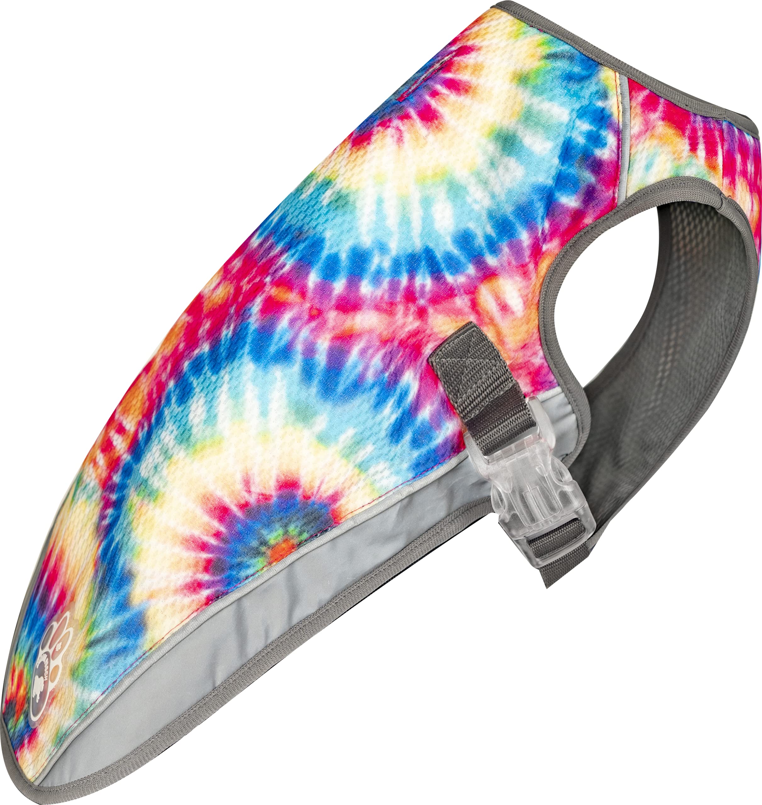 Canada Pooch Dog Cooling Vest - Evaporative Cooling Vest For Dogs With Breathable Mesh Material & Reflective Lining, Adjustable Dog Cooling Vest Great For Dogs 10 (9-11' Back Length), Tie Dye