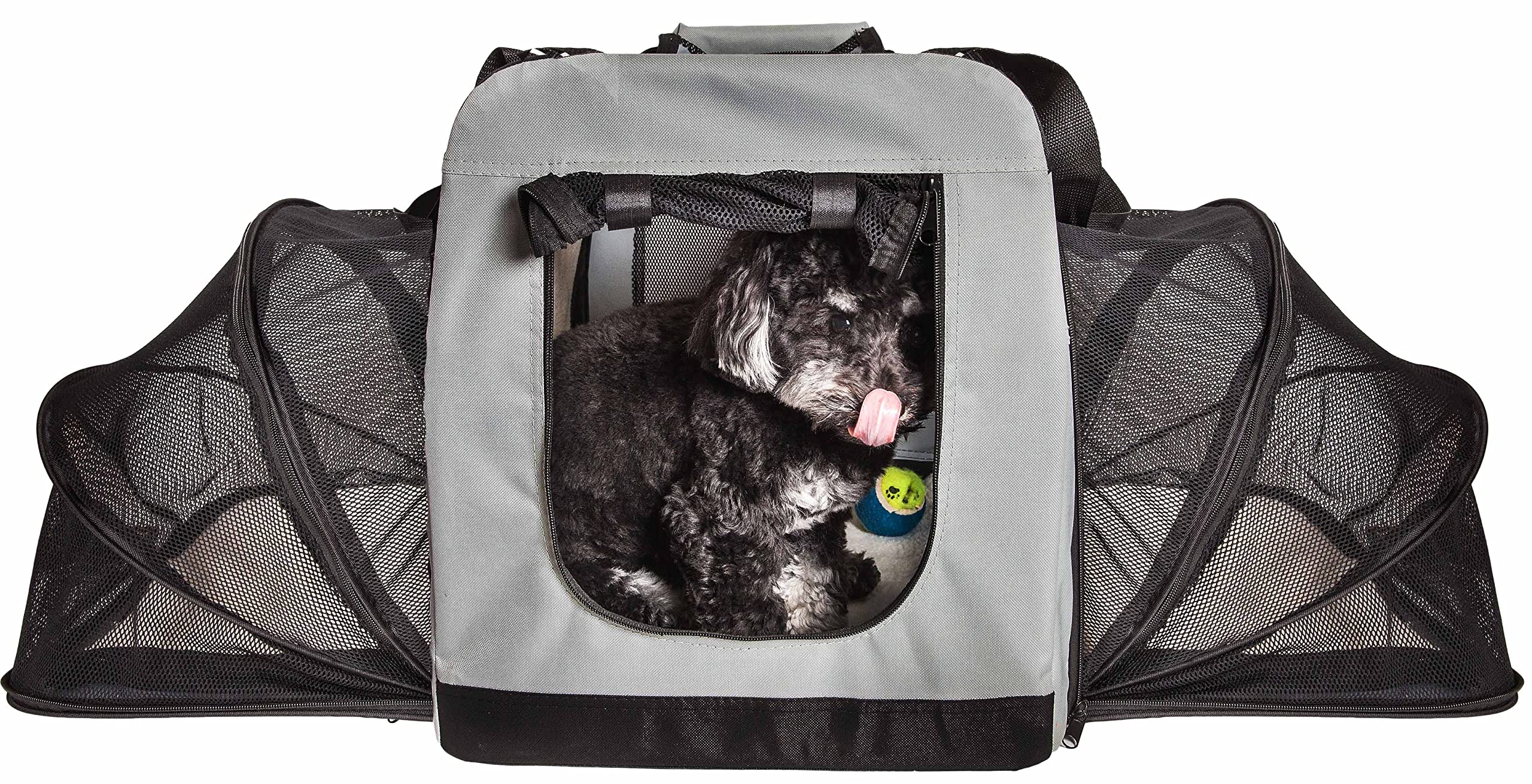 Pet Life Hounda Accordion Metal Framed Soft-Folding Collapsible Dual-Sided Expandable Pet Dog Crate(D0102H70HV7.)