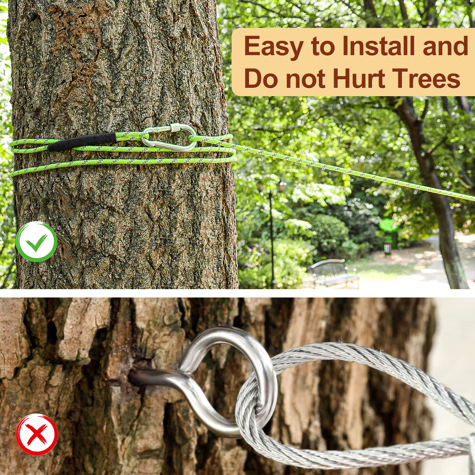 Xiaz Dog Tie Out Cable For Camping, 100Ft Portable Overhead Trolley System For Dogs Up To 300Lbs,Dog Lead For Yard, Camping, Parks, Outdoor Events,5 Min Set-Up, Green