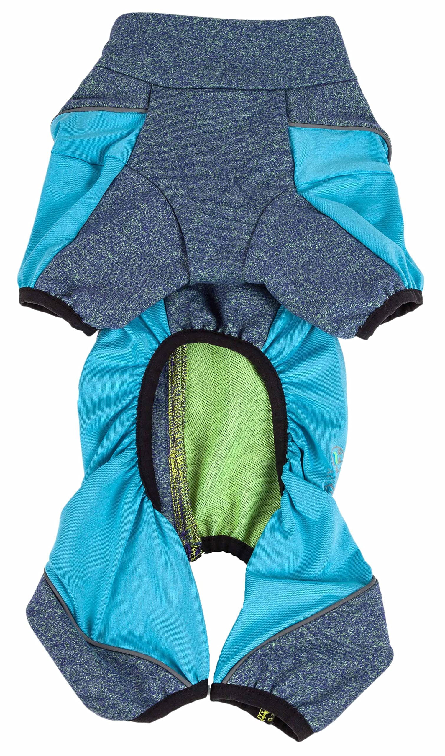 Pet Life Active 'Chase Pacer' Heathered Performance 4-Way Stretch Two-Toned Full Body Warm Up(D0102H70Wfv.)