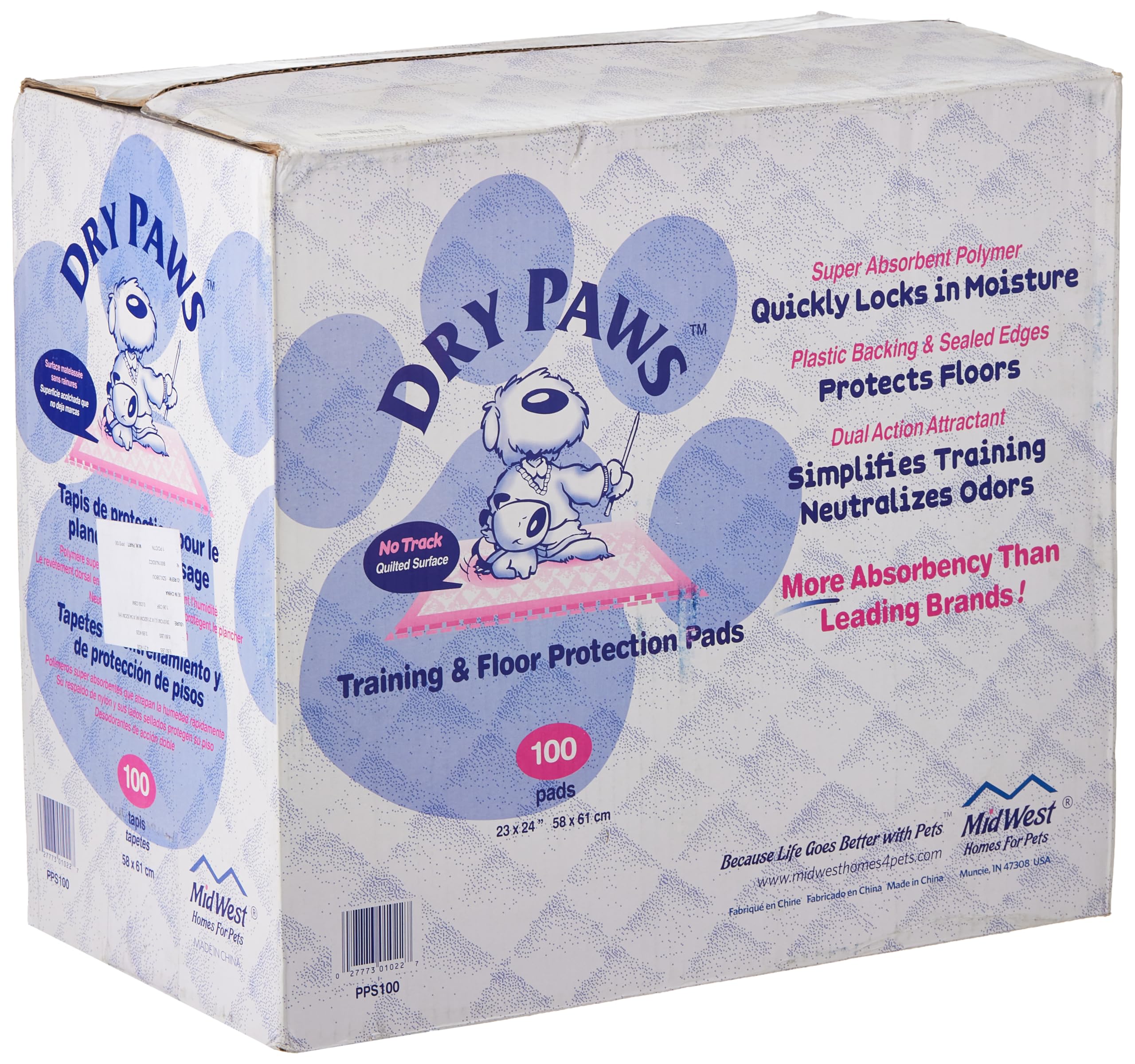 Midwest Homes for Pets Dry Paws Training and Floor Protection Pads, 100-Count