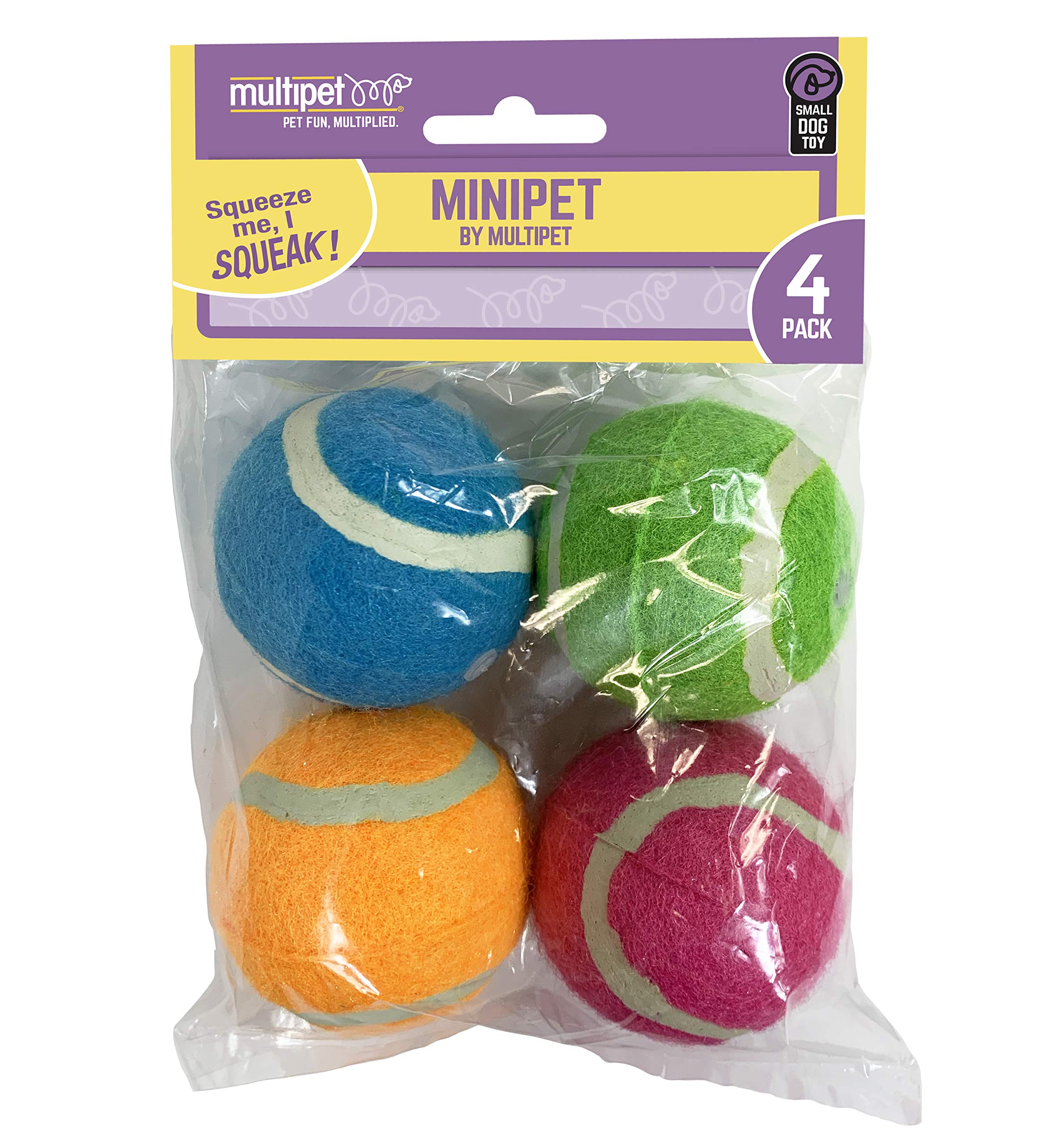 Multipet MiniPet Squeaky Tennis Balls
