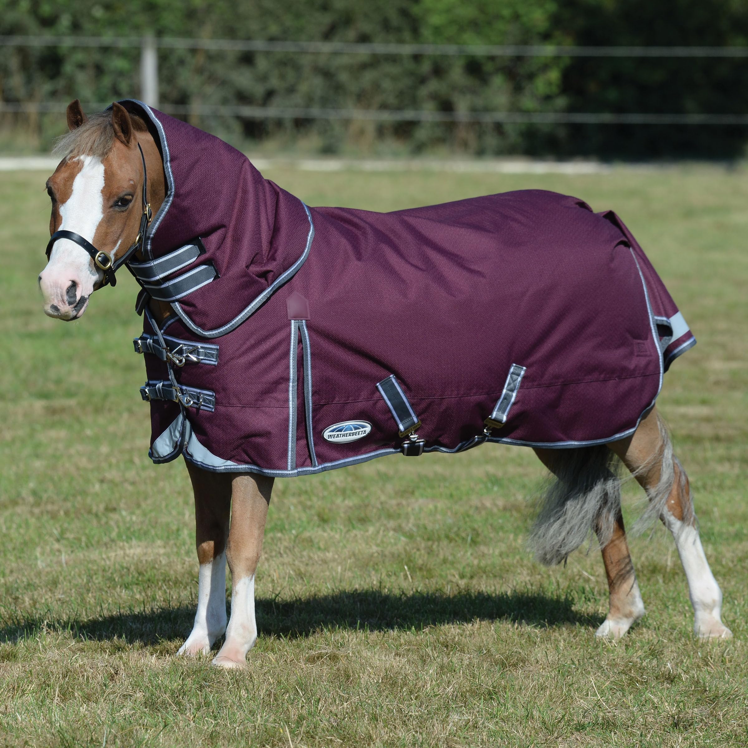 Weatherbeeta Comfitec Plus Dynamic Ii Detach-A-Neck Medium, Maroon/Grey/White, 57''