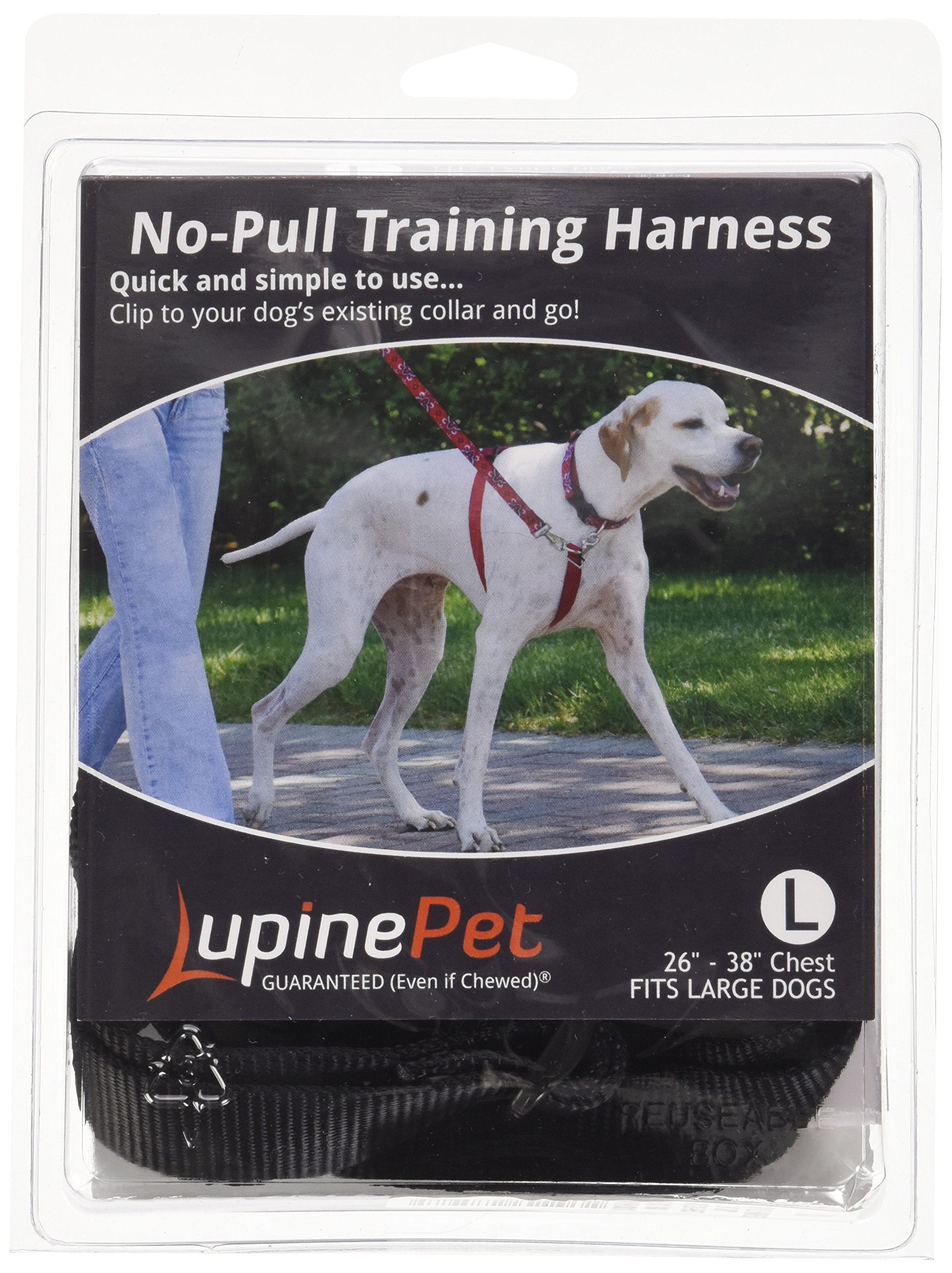 LupinePet Basics 1 Black 26-38 No Pull Harness for Medium-Larger Dogs
