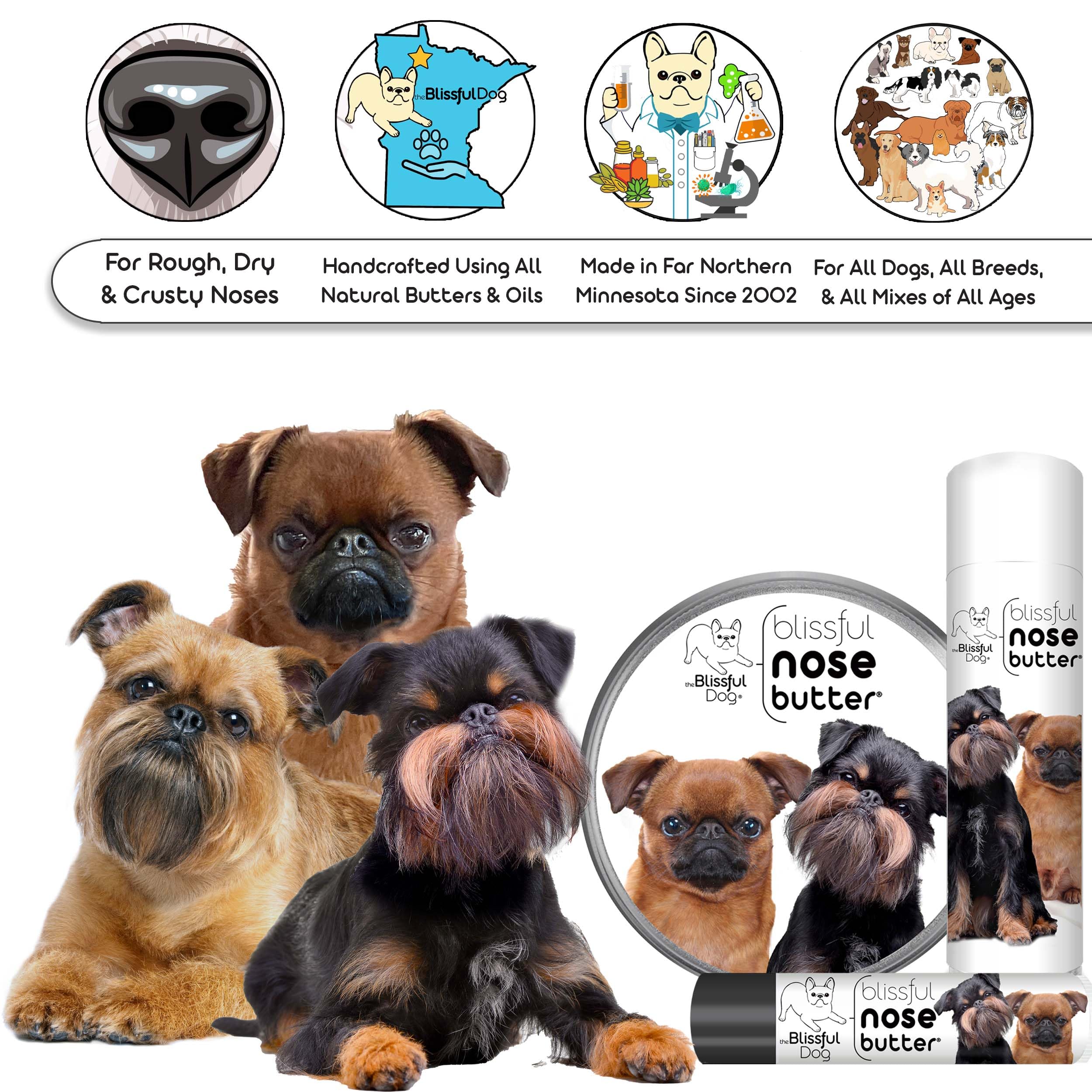 The Blissful Dog Brussels Griffon Unscented Nose Butter, 0.50-Ounce
