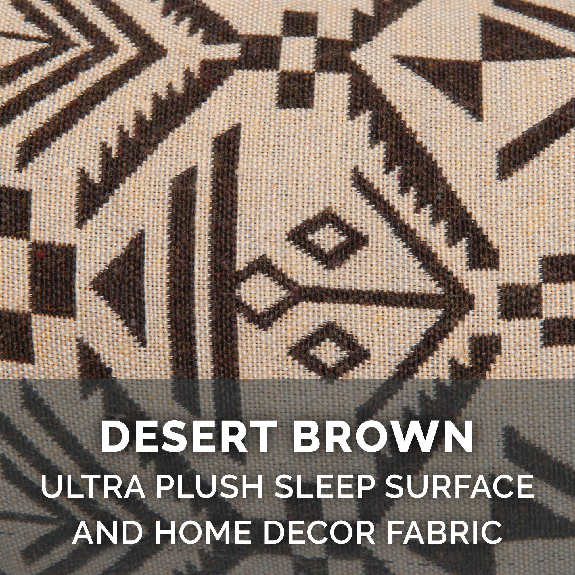 Furhaven Replacement Dog Bed Cover Plush & Southwest Kilim D  cor Sofa-Style, Machine Washable - Desert Brown, Jumbo Plus (XX-La