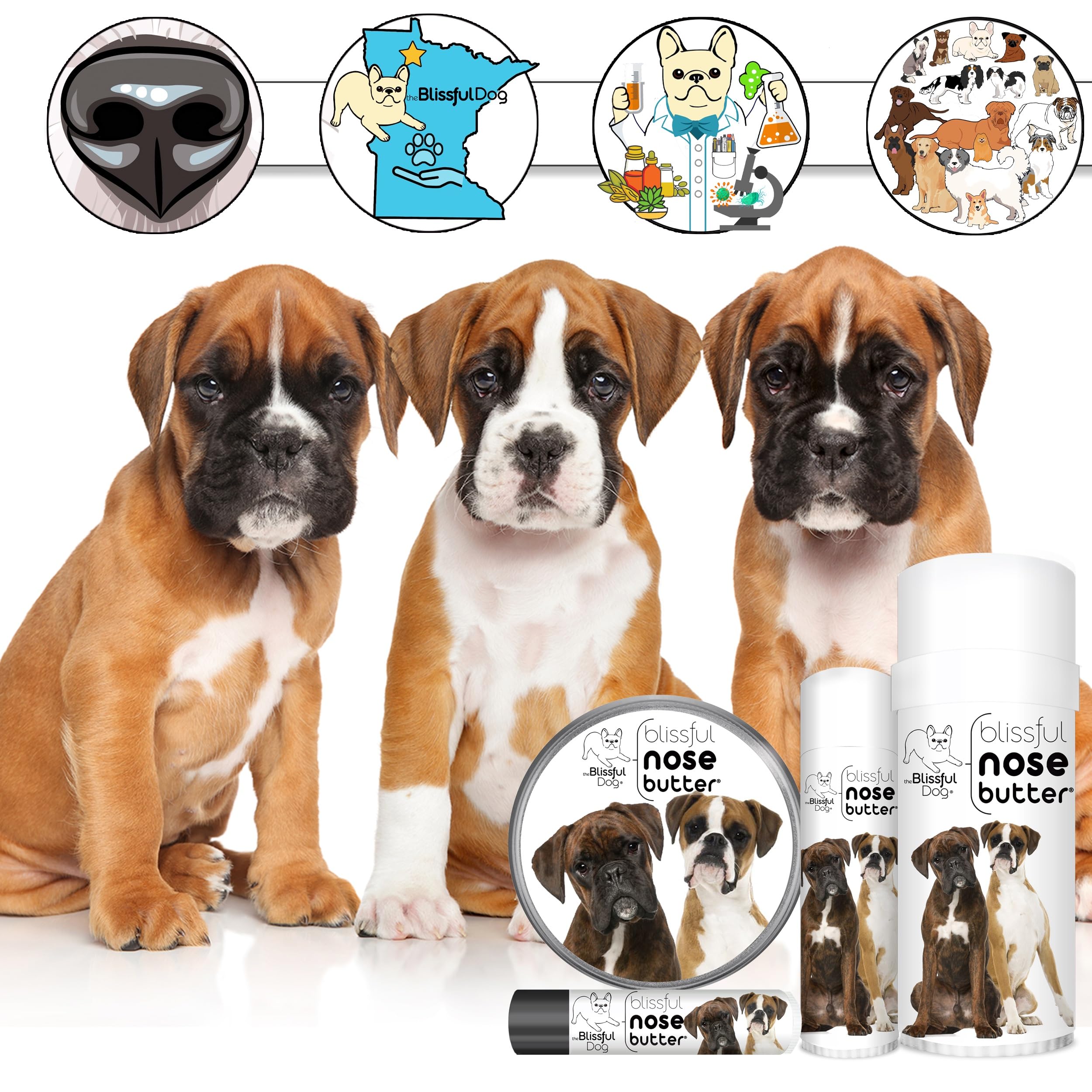 The Blissful Dog Boxer Duo Unscented Nose Butter, 16oz