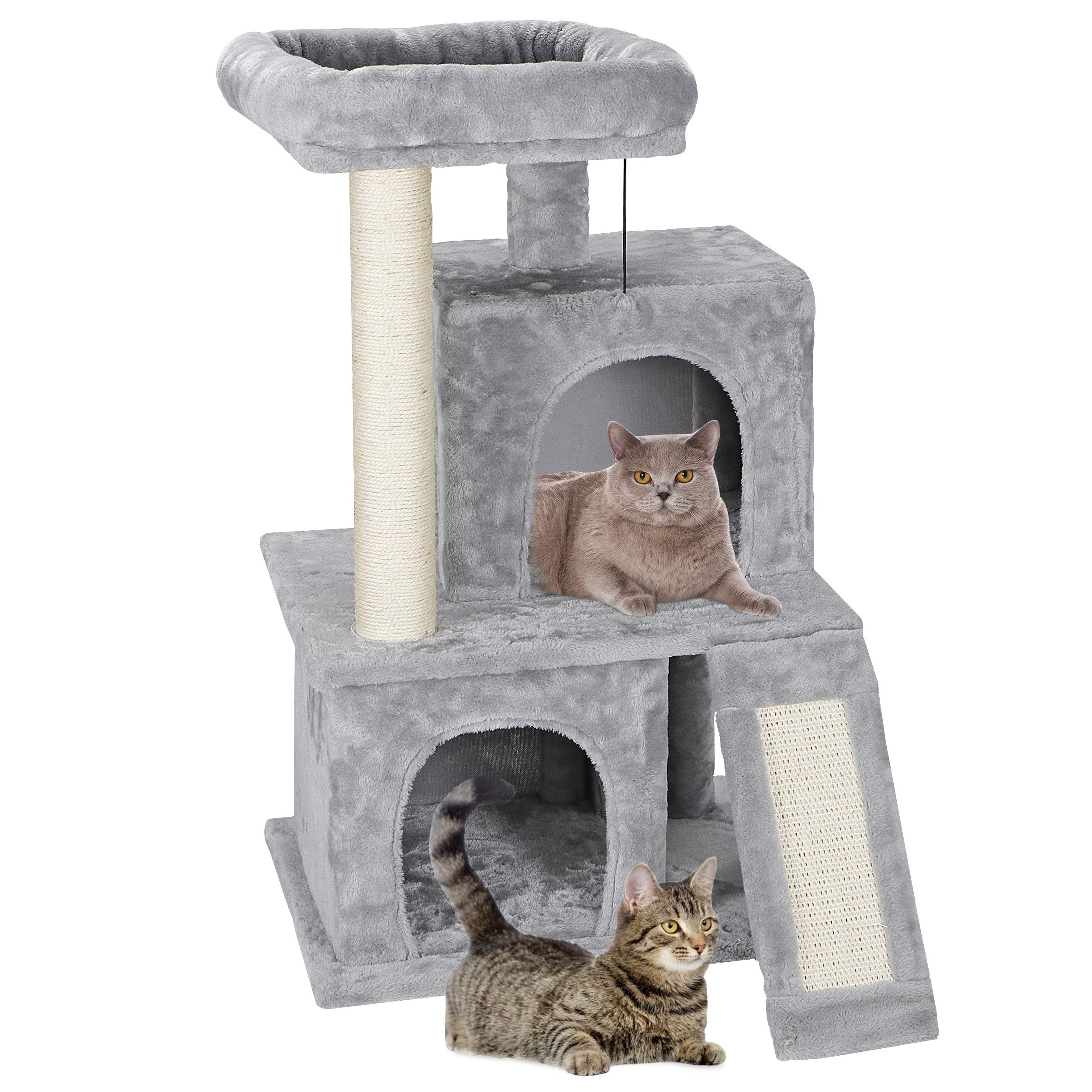 Nova Microdermabrasion Cat Tree For Indoor Cats Cat Tower Cat Scratching Post 34 In Cat Condo Ultra Soft Plush Covering Cat Furniture For Kittens Pet Play House