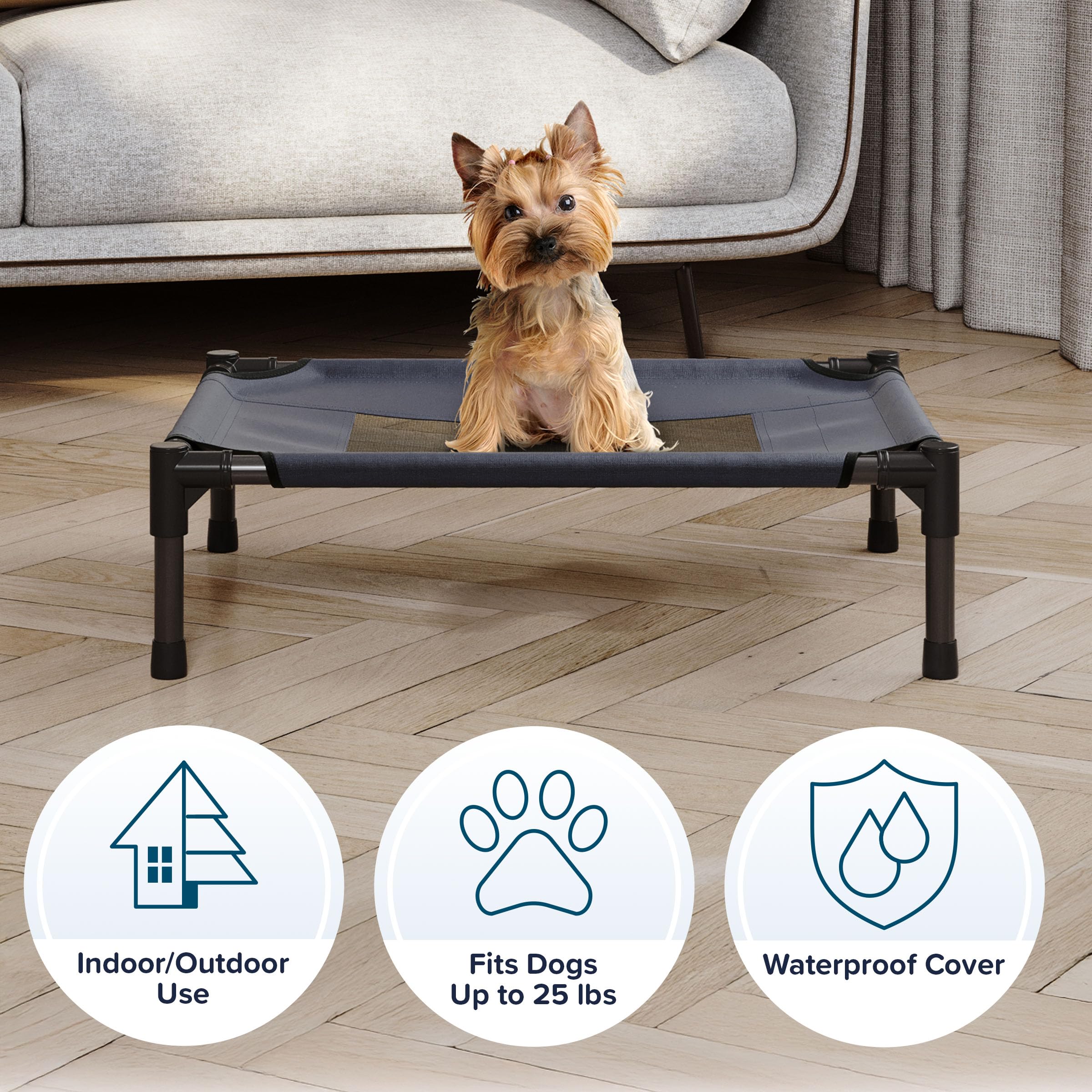 Petmaker Elevated Dog Bed Cover - 24.5X18.5-Inch Replacement Pet Bed Cover With Mesh Panel - For Indoor/Outdoor Use - Dog Cot No