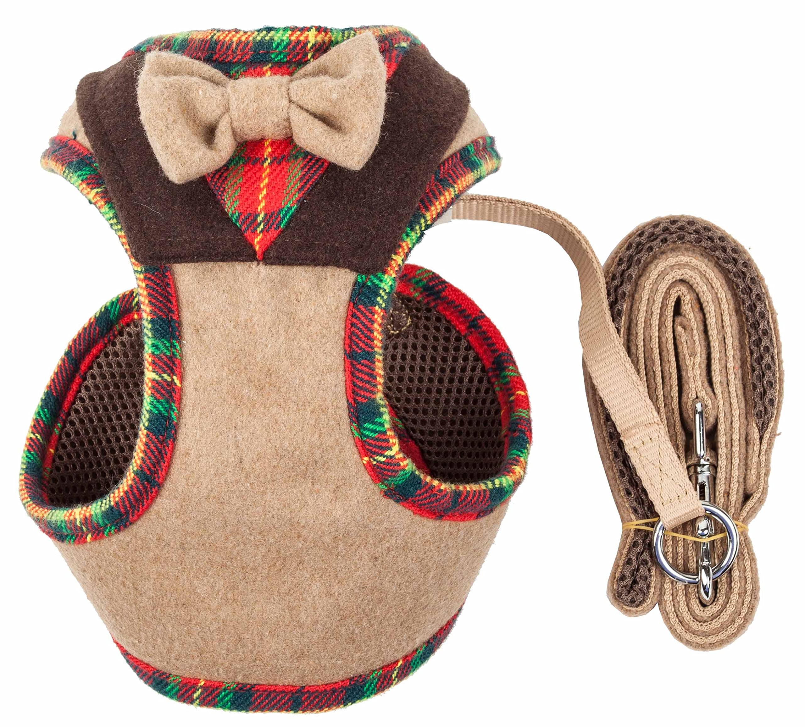 Pet Life ® Luxe Collection Dapperbone 2-In-1 Adjustable Fashion Dog Harness And Leash With Dog Bowtie By Collar - Pet Harness With Reversible Breathable Mesh And Alloy Dog Leash Attachments