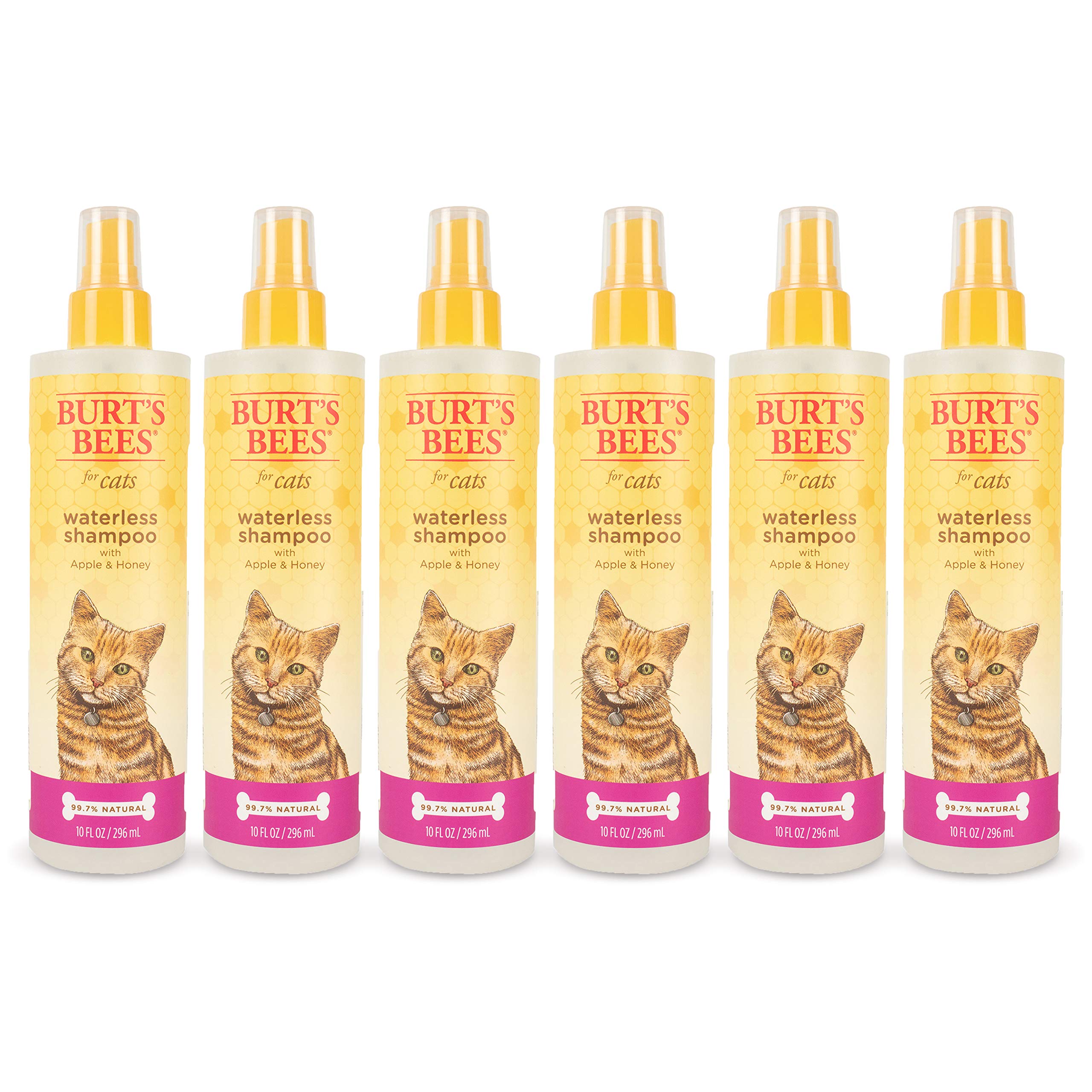 Burt'S Bees For Cats Waterless Shampoo With Apple & Honey | Dry Shampoo For Cats | Waterless Cat Shampoo Spray | Cruelty Free, Sulfate & Paraben Free, Ph Balanced For Cats, 10 Oz- 6 Pack