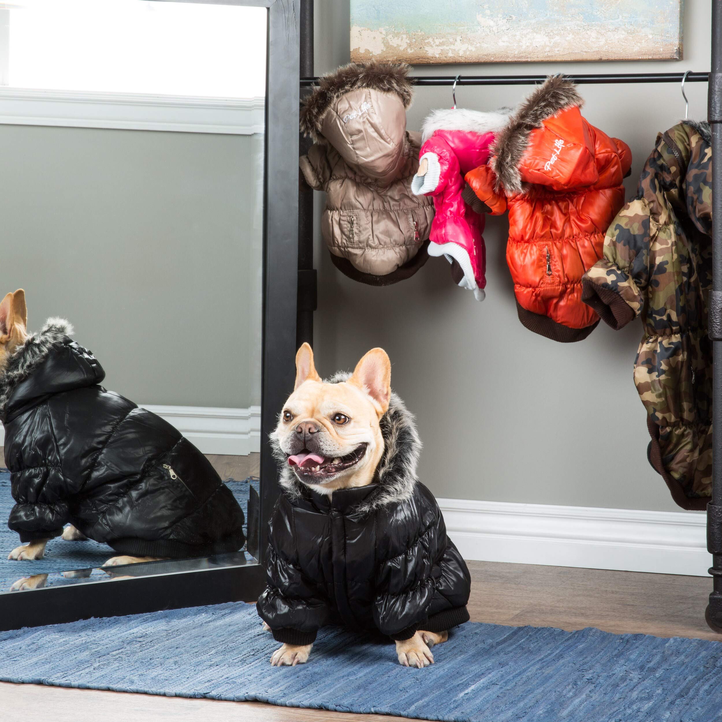 Metallic Dog Parka With Removable Hood In Pink Size: Small
