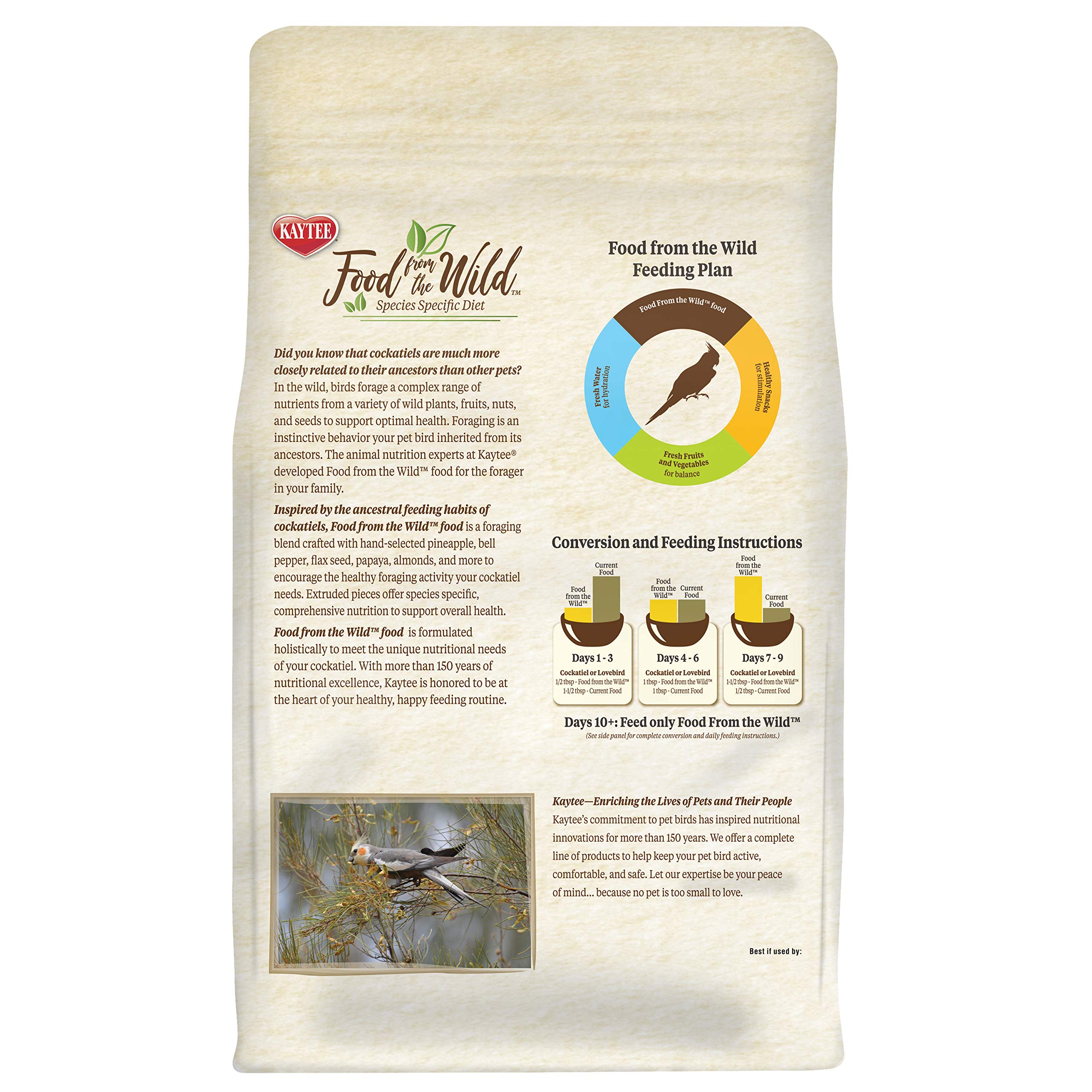 Kaytee Food from The Wild Natural Pet Cockatiel Bird Food, 2.5 Pound
