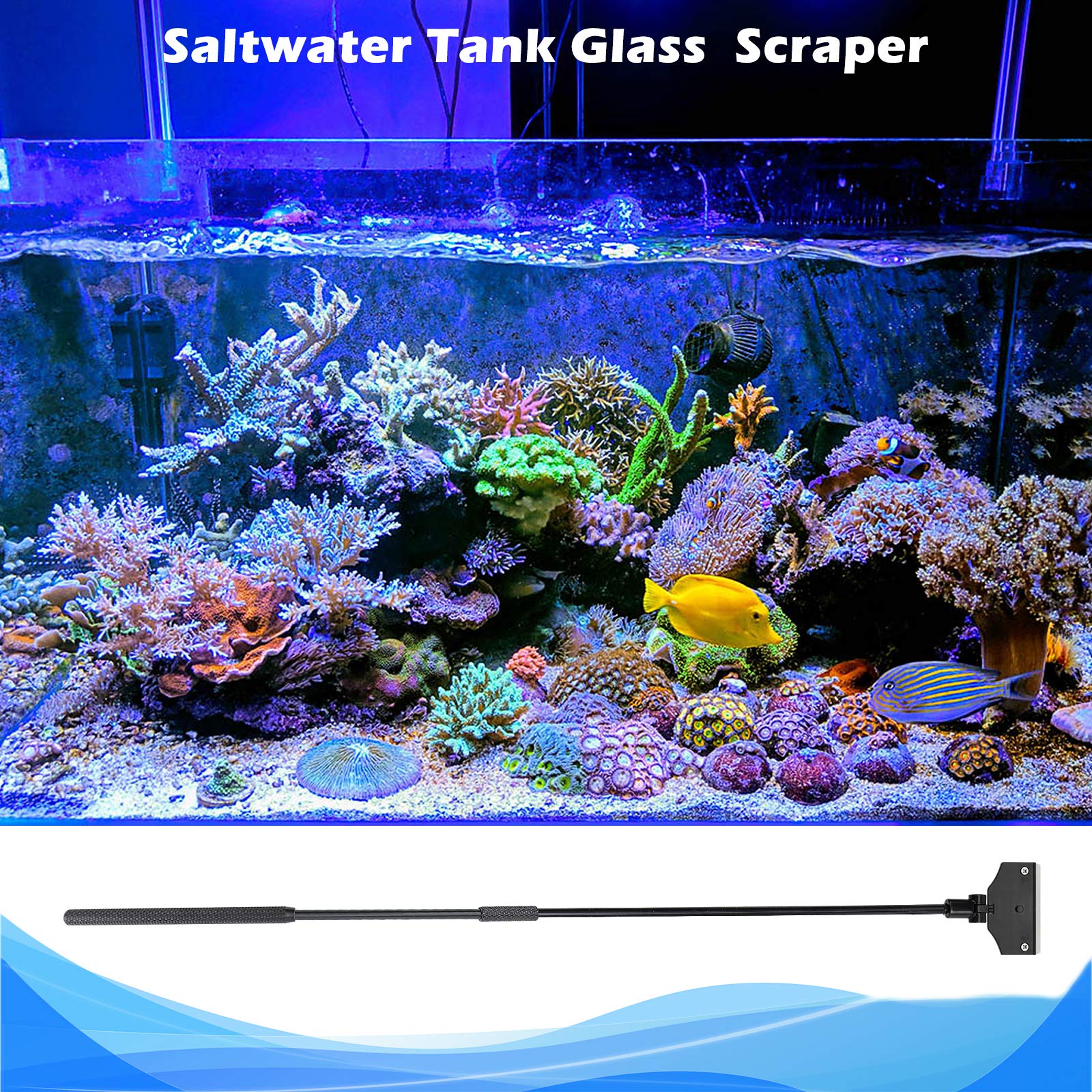 Pronetcus Aquarium Algae Scraper,Aquarium Glass Cleaner,Fish Tank Cleaner, Aquarium Scraper With 10 Blades,26 Inch.