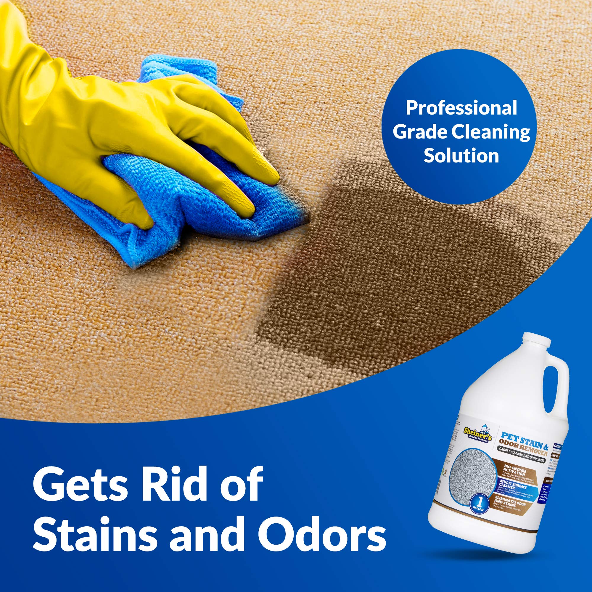Sheiner'S Pet Stain Remover & Pet Odor Eliminator, Advanced Cleaning Bio-Enzyme Cleaner Solution For Carpets, Rugs, Upholstery &