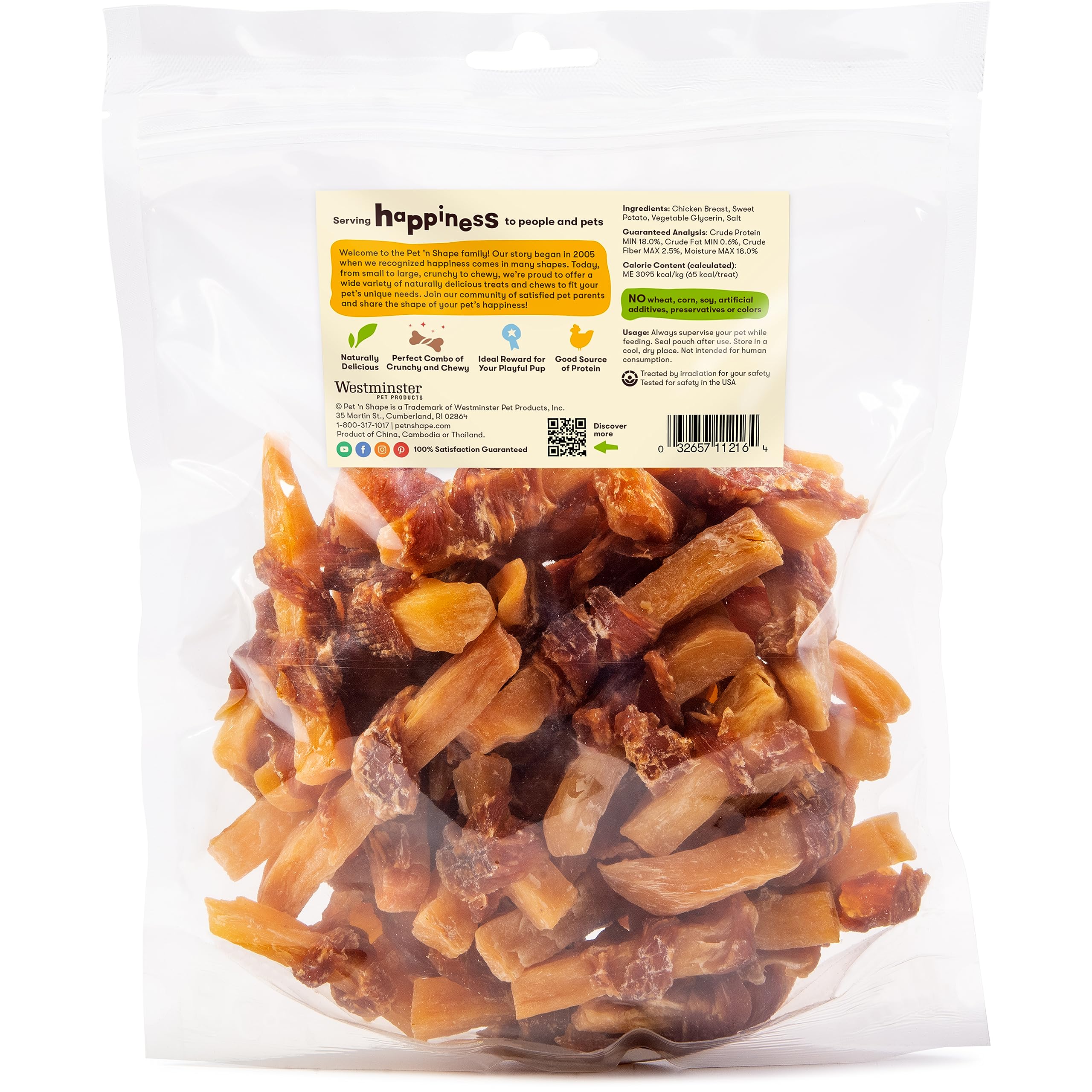 Pet n Shape Sweet Potato Chews Jerky Dog Treats - 1 Pound