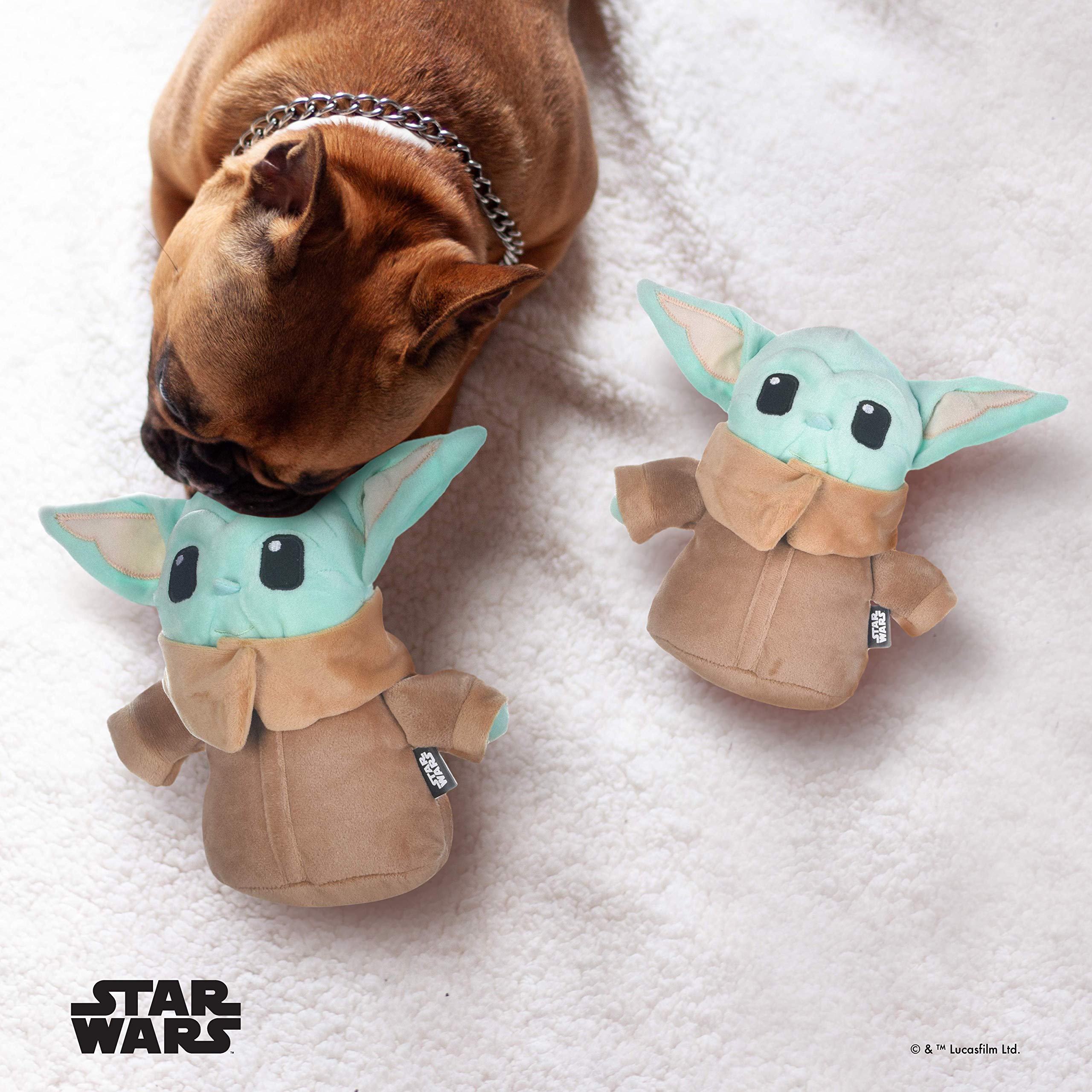 Star Wars For Pets Mandalorian The Child Plush Figure Dog Toy | 6 Inch Small Dog Toy From The Mandalorian - Soft And Plush Dog Toys, Safe Fabric Squeaky Dog Toy For All Dogs