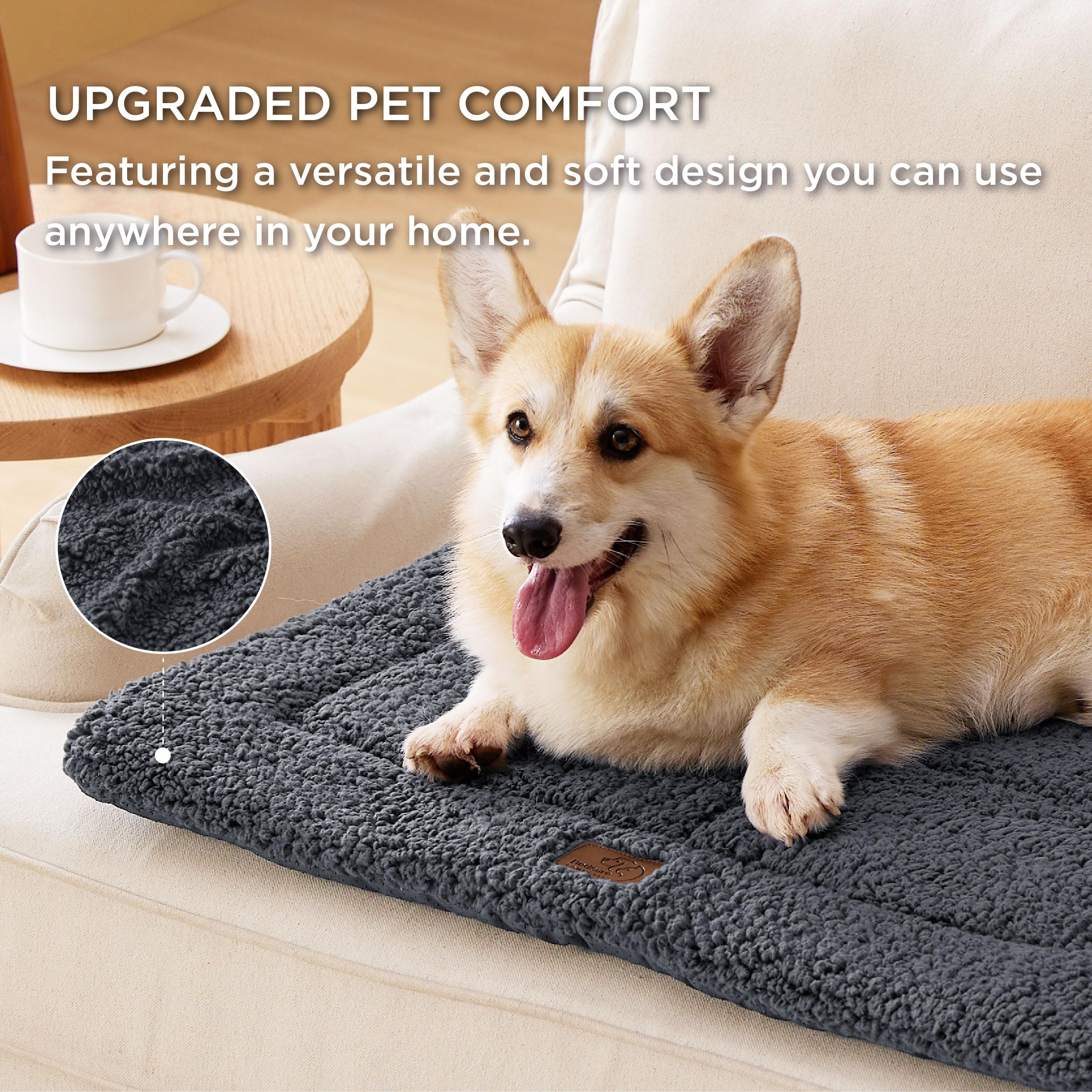 Bedsure Washable Dog Crate Bed For Small Dogs, Reversible Foam Floor Dog Mat, Lightweight Travel Flat Pet Beds For Indoor & Outd