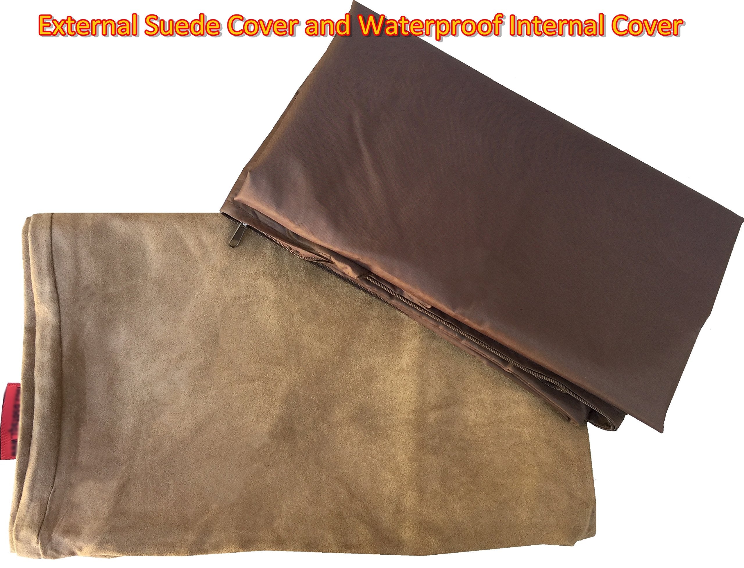 Dogbed4Less Do It Yourself Diy Pet Bed Pillow Duvet Suede Cover + Waterproof Internal Case For Dog/Cat At Large 48'X29' Brown Color - Covers Only