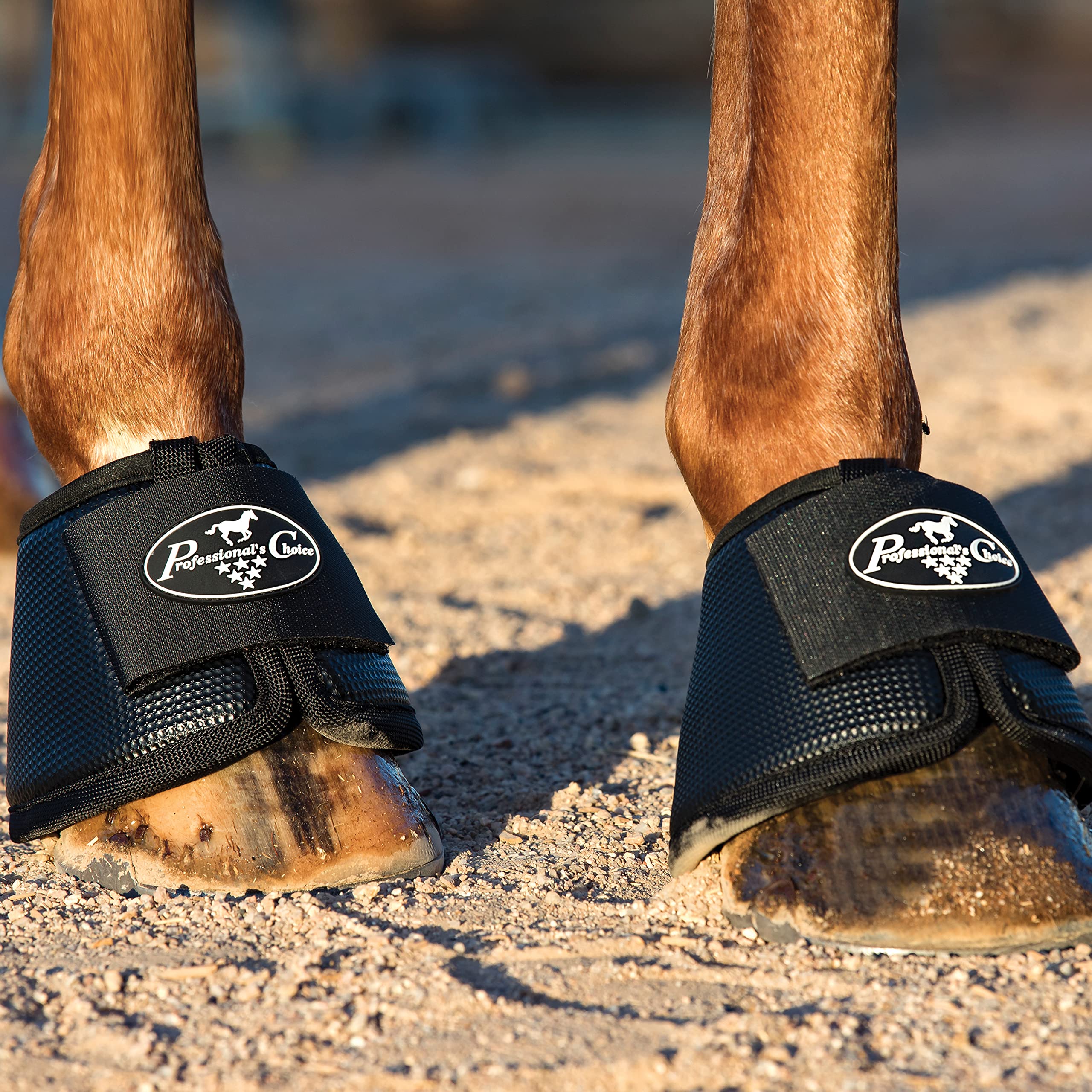 Professionals Choice All-Purpose Bell Boots for Horses | Sold in Pairs | Medium | Black | Without Fleece