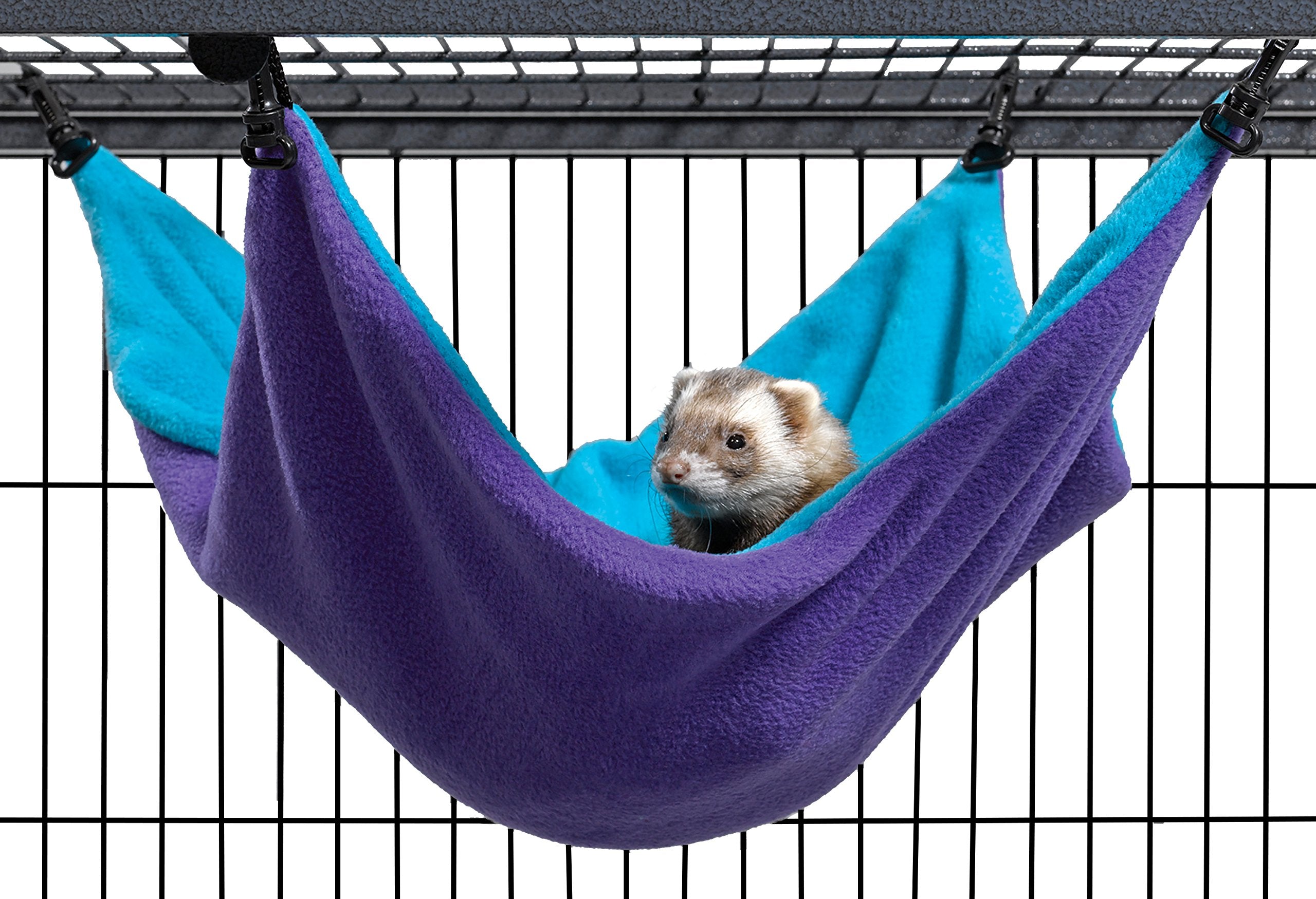 MidWest Homes for Pets Ferret Nation Hammock, 17"L x 13"W x 8"H, Purple/Teal, Durable Polyester, Model NA-HKL