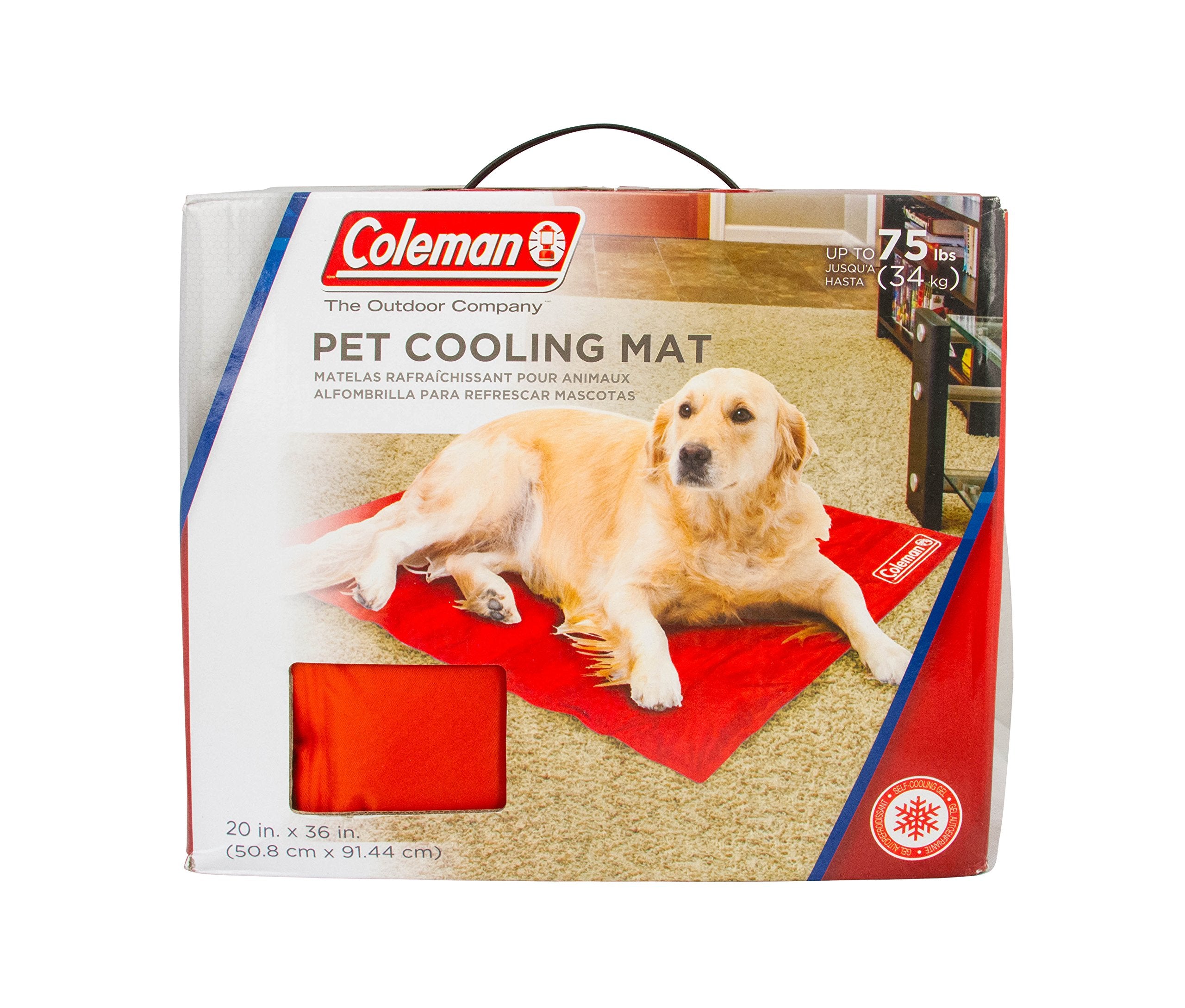 Coleman Comfort Cooling Gel Pet Pad Mat in Large 20x36, for Large Pets (Red)