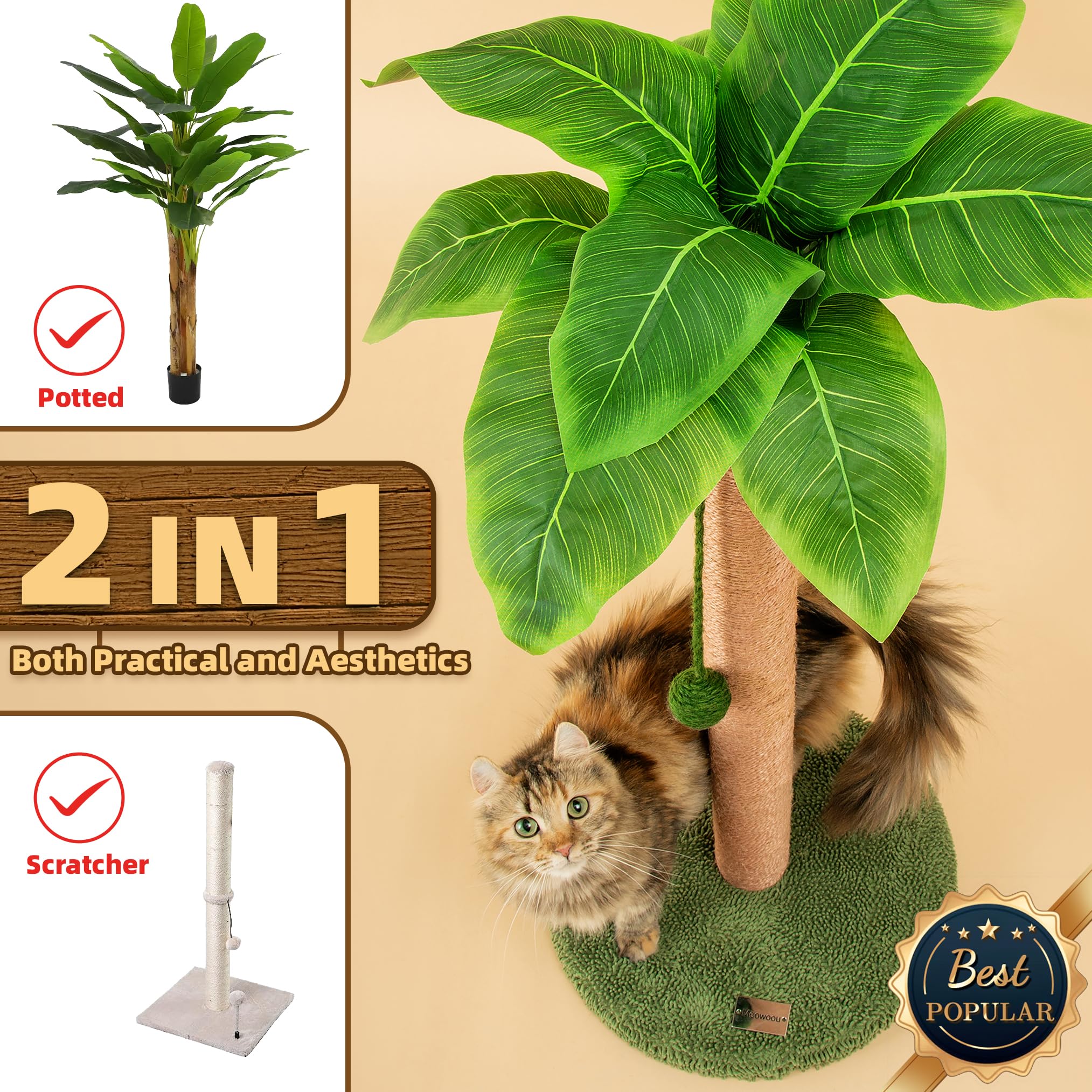 Cat Scratching Post Cat Scratcher 35 Inch Tall Scratching Post With Sisal Rope For Indoor Cats Large Cat Scratching Post Sisal Cat Scratcher Cute For Kitten Scratching Post