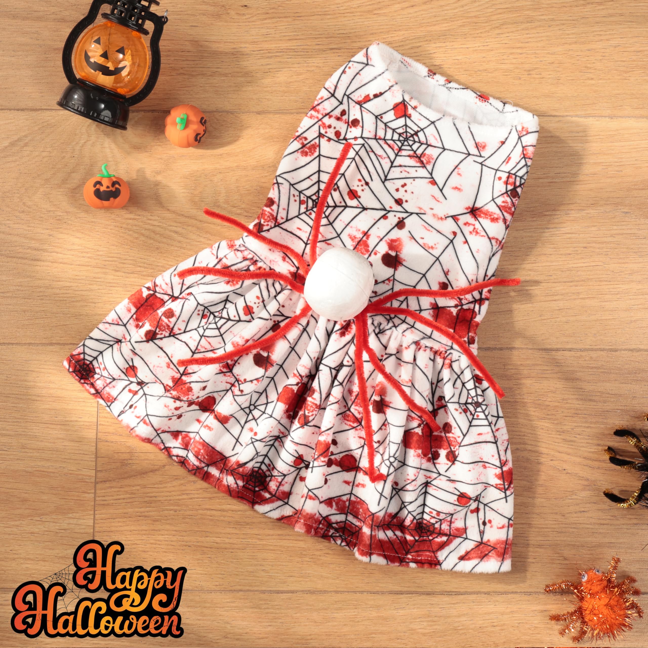 Otunrues Dog Halloween Dress Skeleton Halloween Costumes For Dogs Funny Halloween Puppy Dress For Small Dogs Cats Xl, Red & Whit