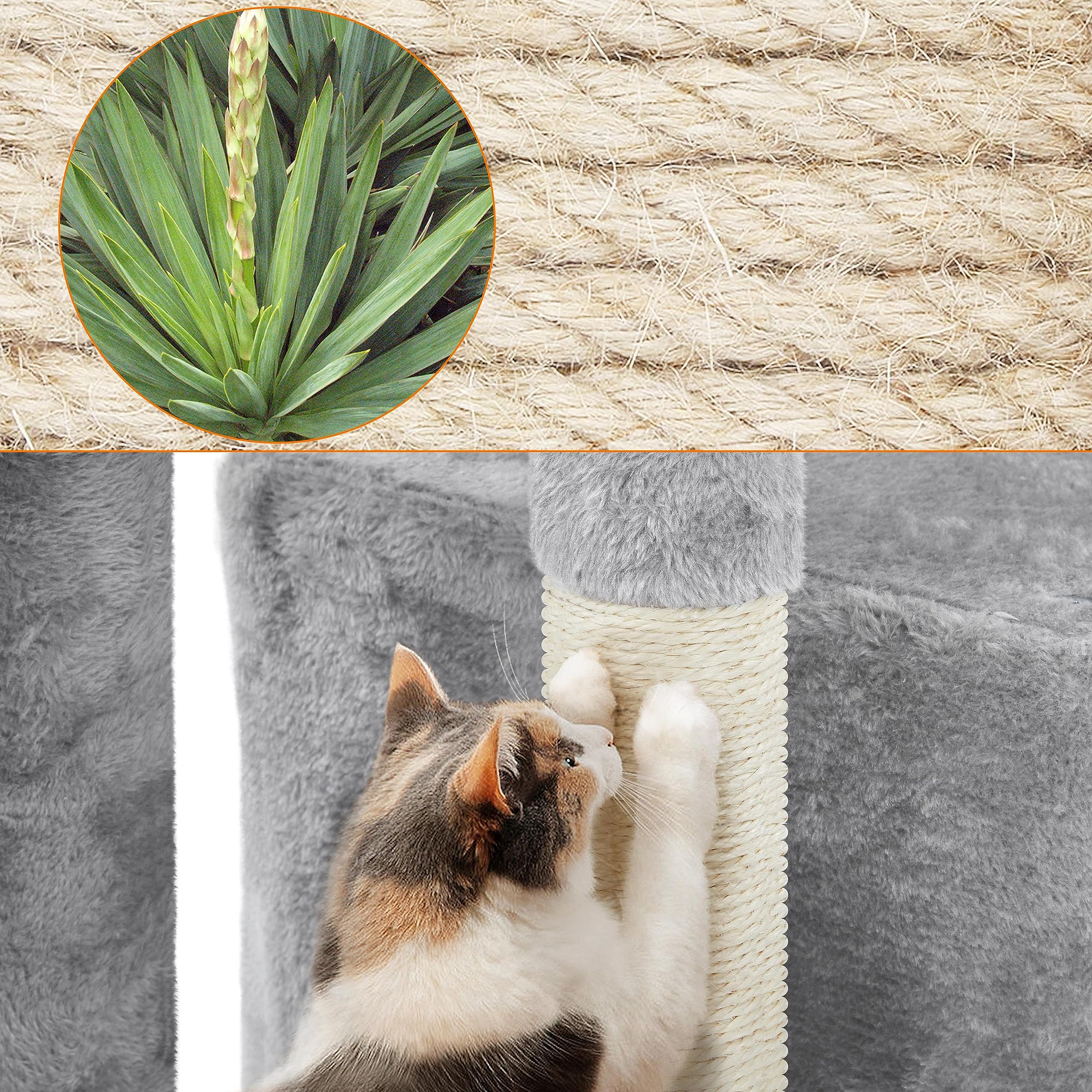 Topeakmart Cat Tree 33In Cat Tower Plush Cover With Condo, Platform & Basket For Indoor Kittens, Cat Furniture Activity Tree