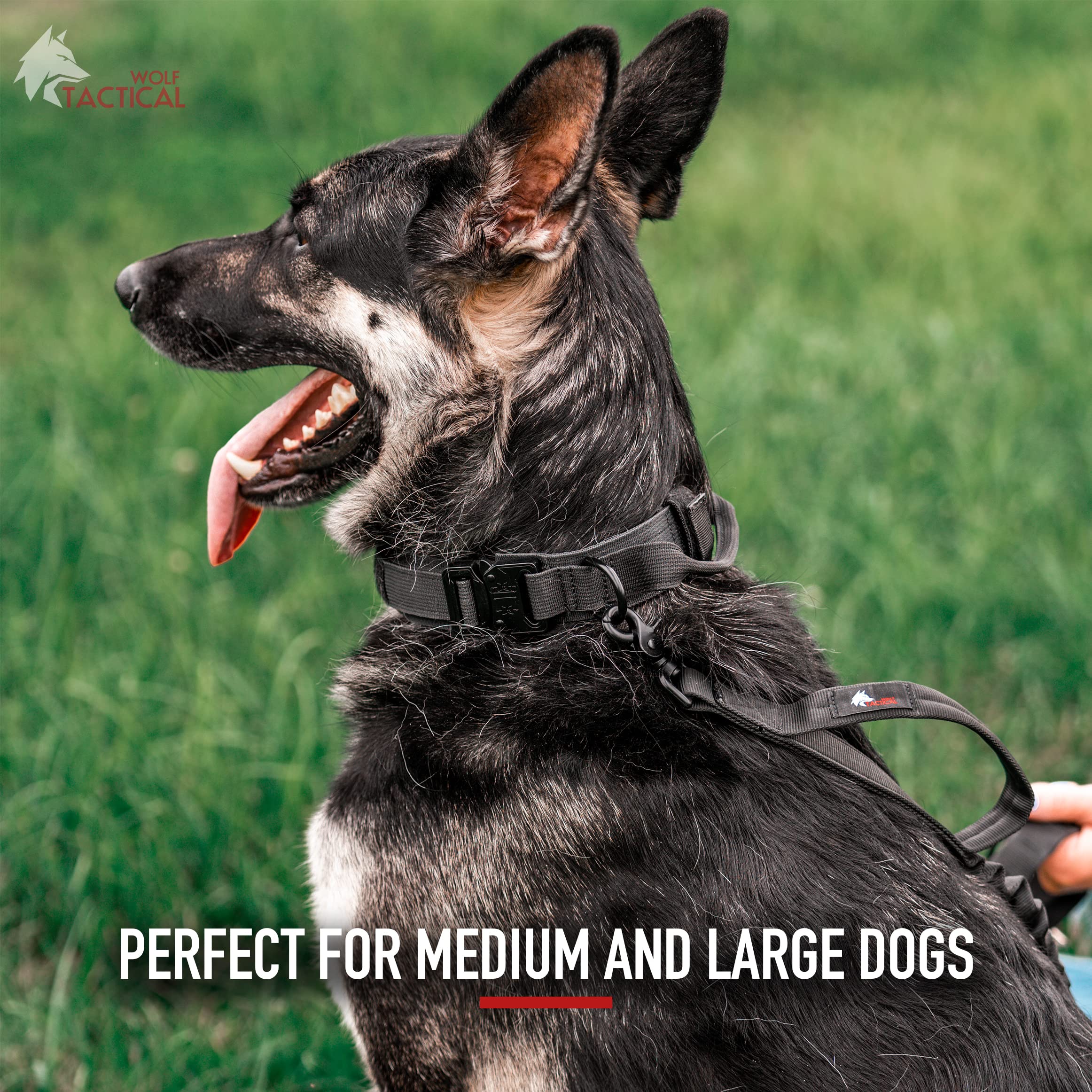 Wolf Tactical Dog Collar For Large Dogs Military Heavy Duty Dog Collars For Large Dogs Pitbull Collar German Shepherd Collar