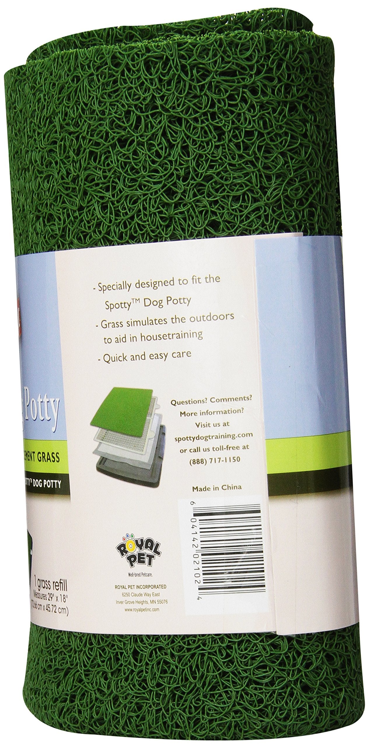 Spotty Indoor Potty Replacement Pad - Artificial Grass Rug Turf Pee Mat, 29x18 Inch, Green, Model 2102, Pack of 1